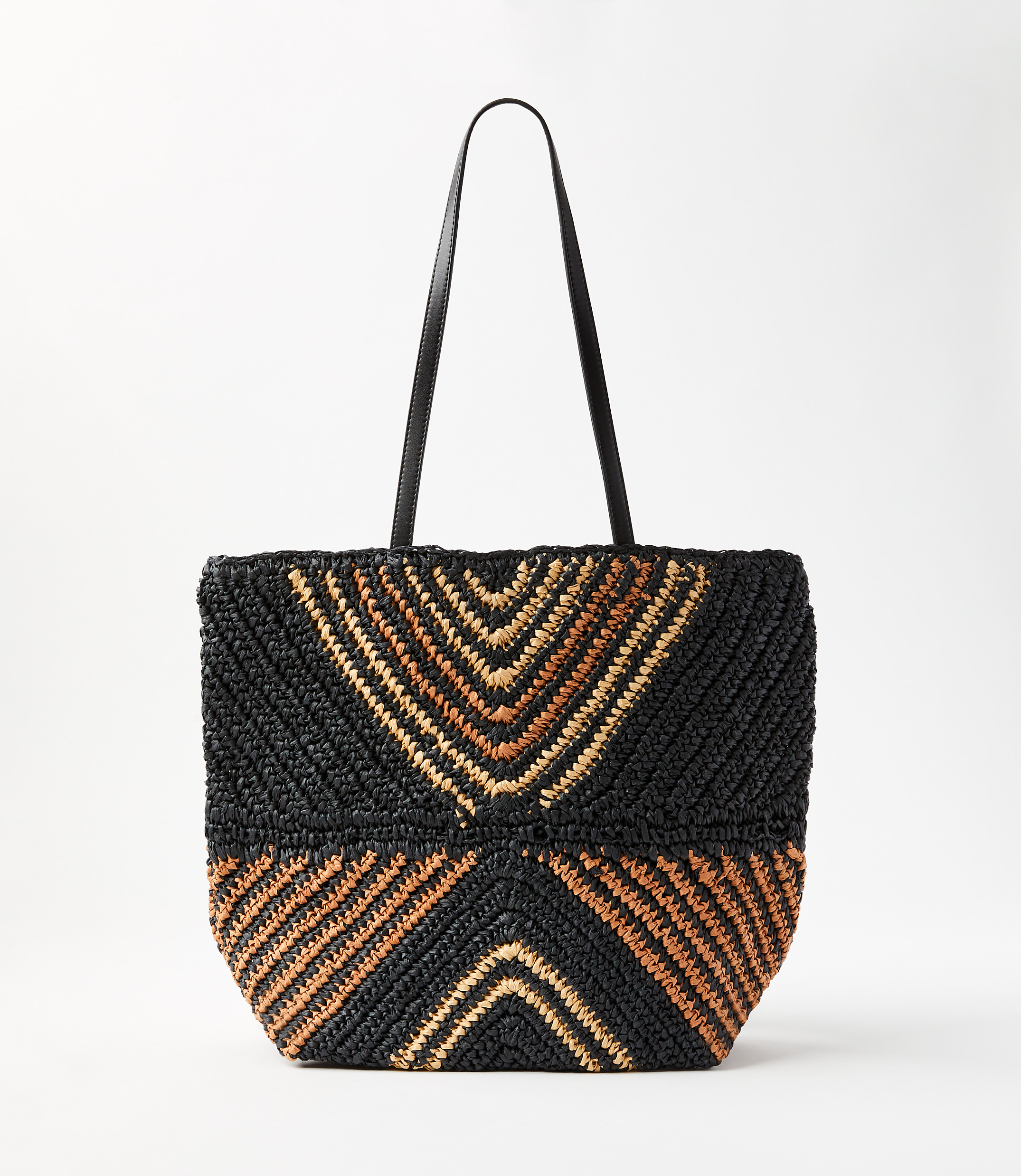 Geo Straw Tote Bag