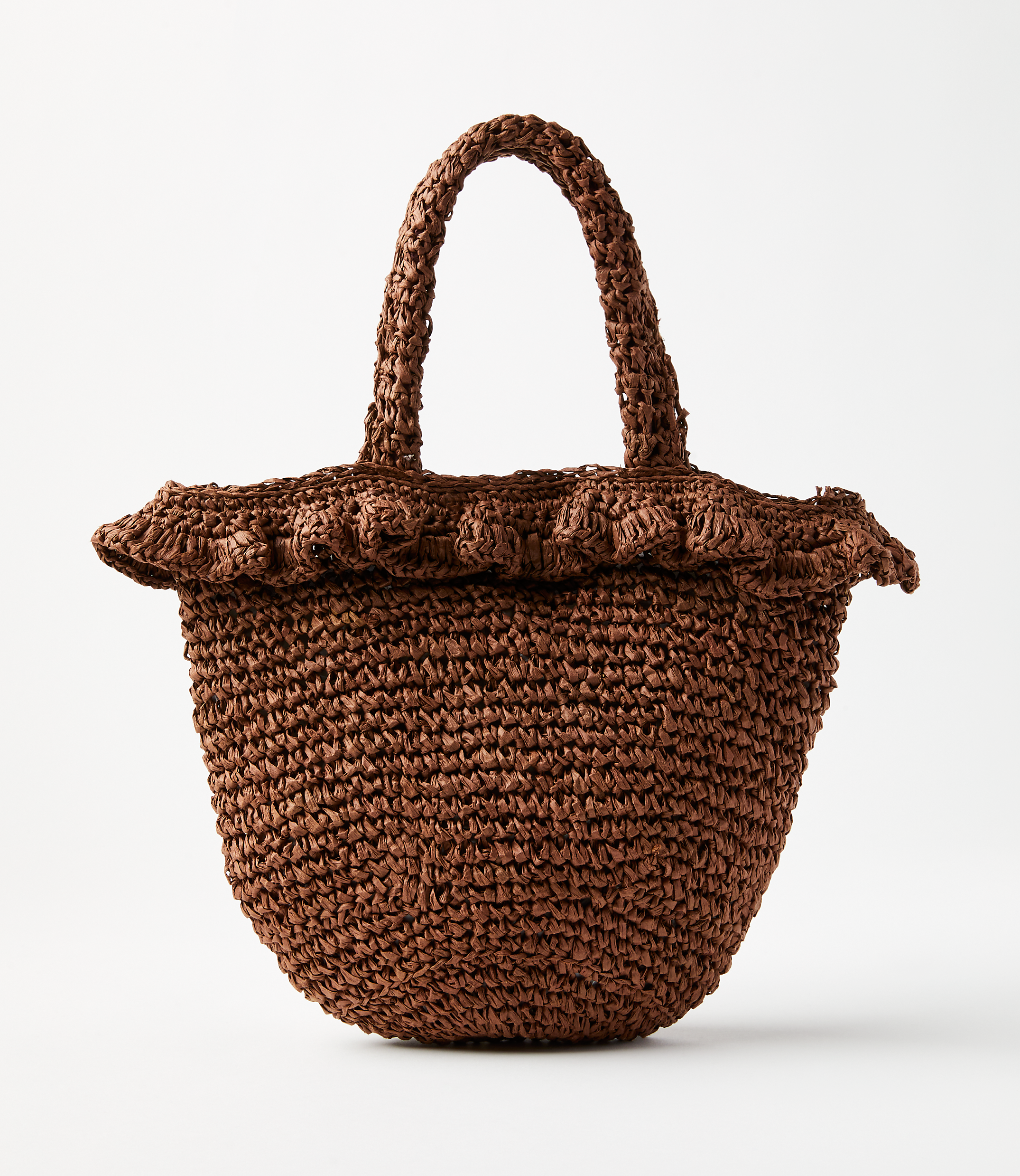 Ruffle Straw Bag
