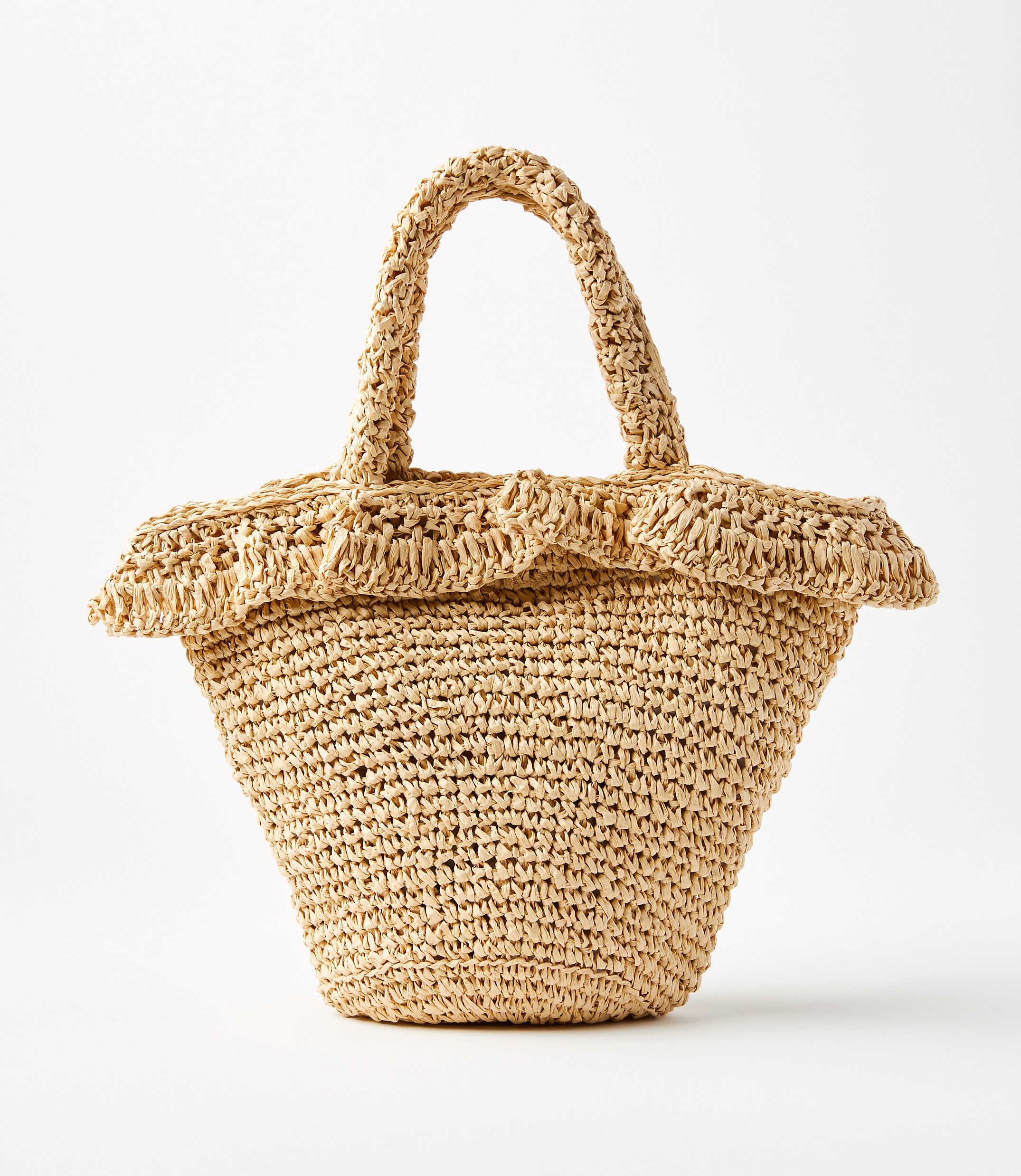 Ruffle Straw Bag