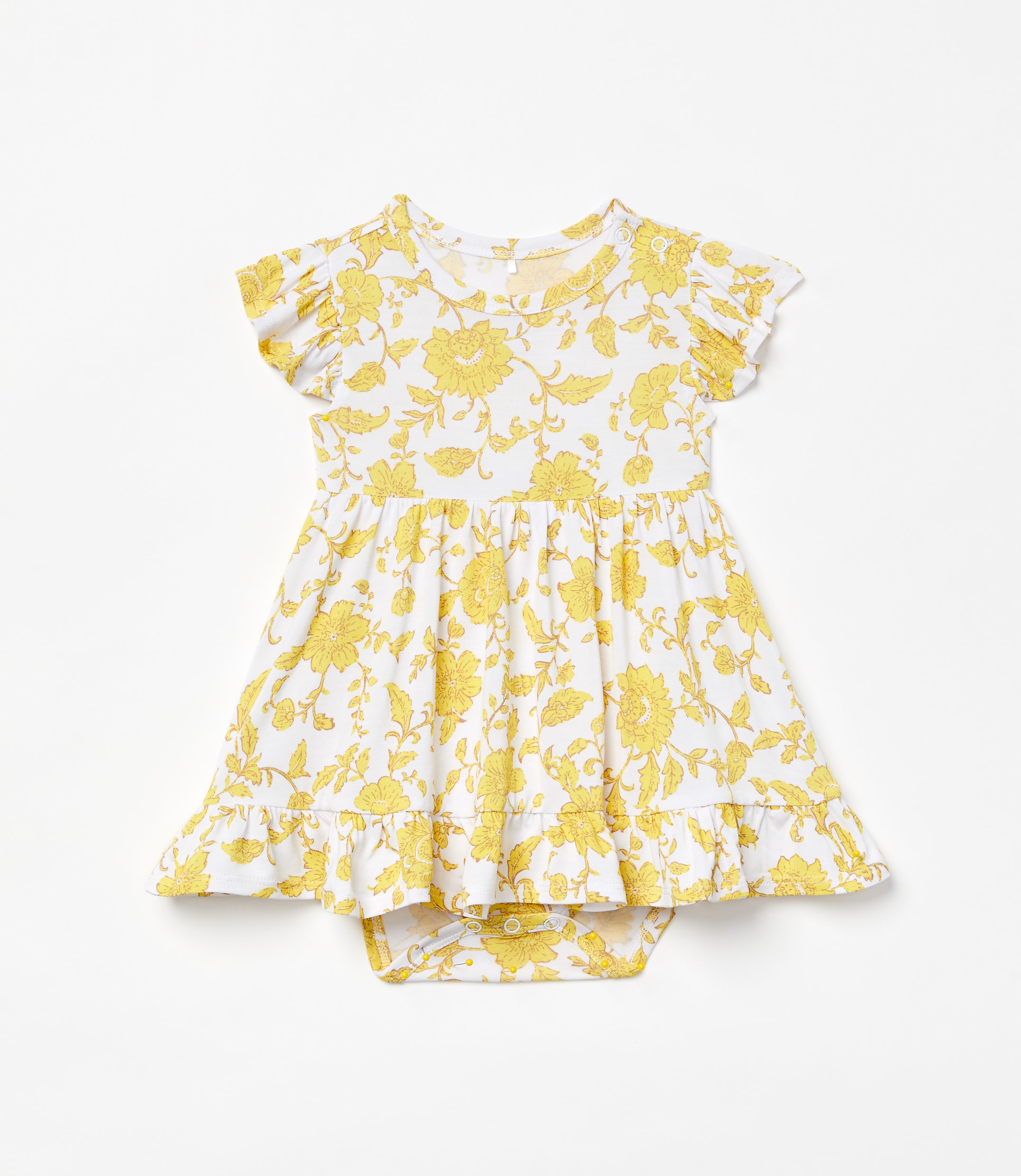 Posh Peanut X LOFT Floral Cap Sleeve Ruffled Twirl Bodysuit Dress