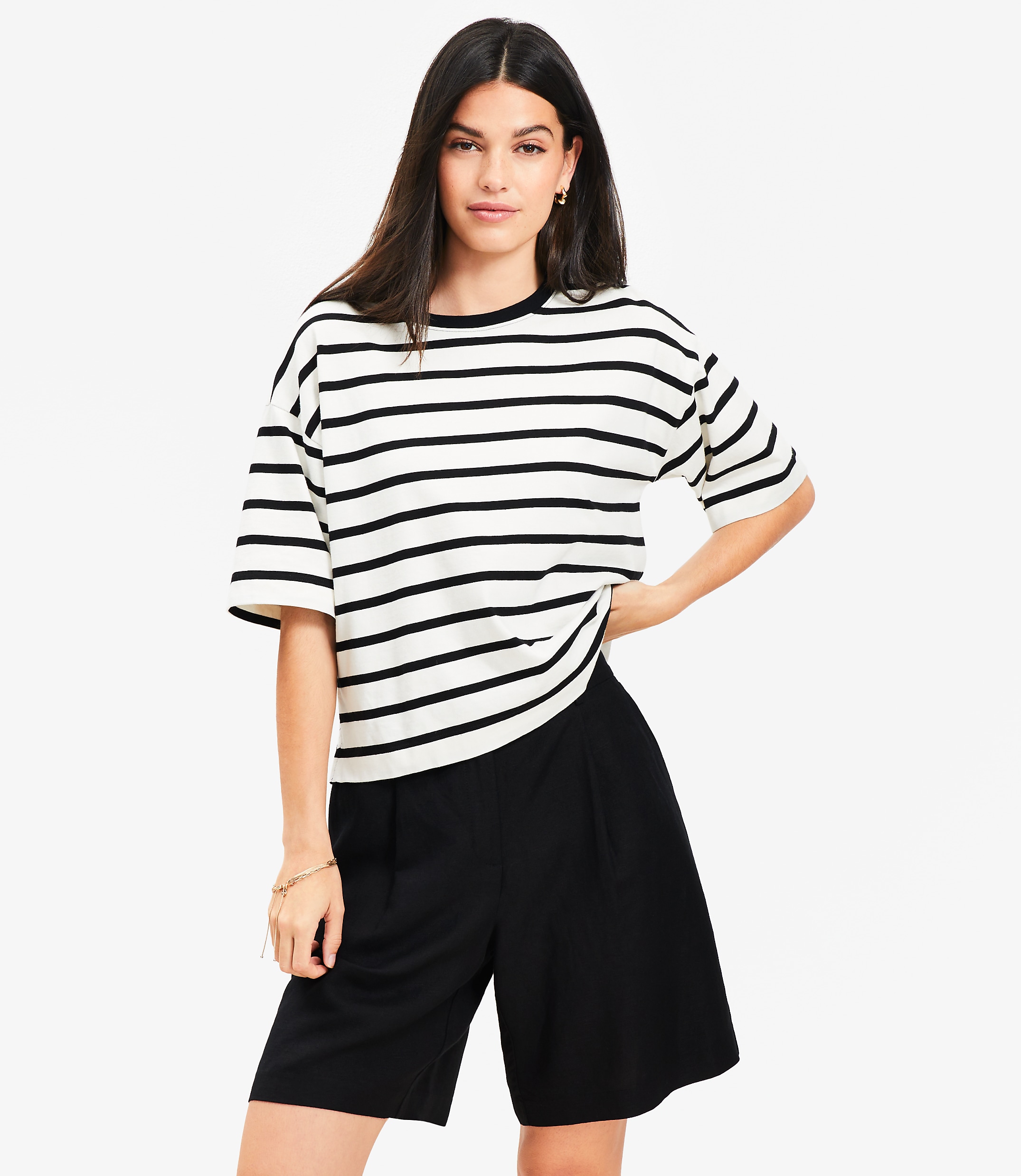Petite Striped Modern Tee