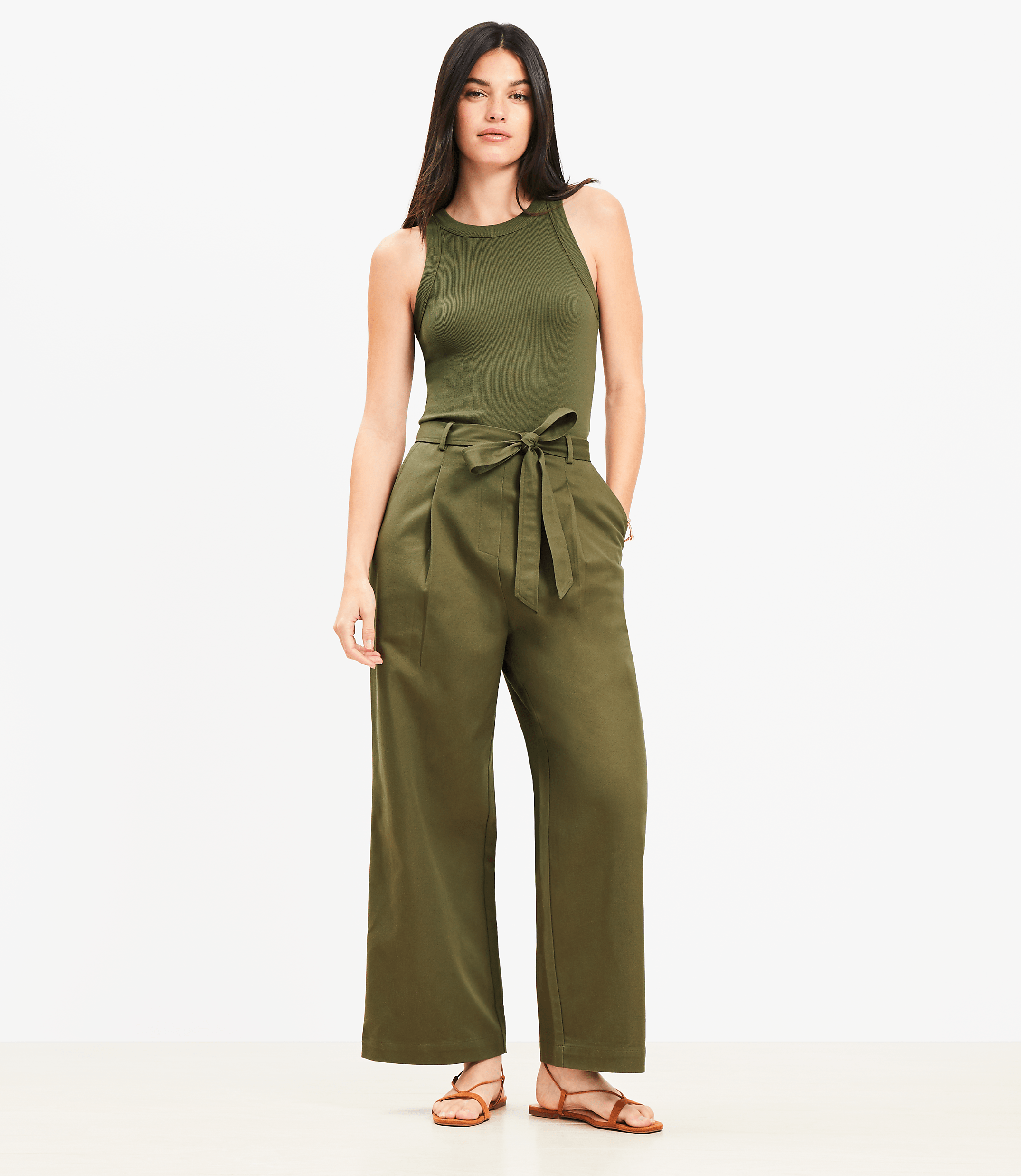 Petite Perfect Ribbed Mixed Media Jumpsuit