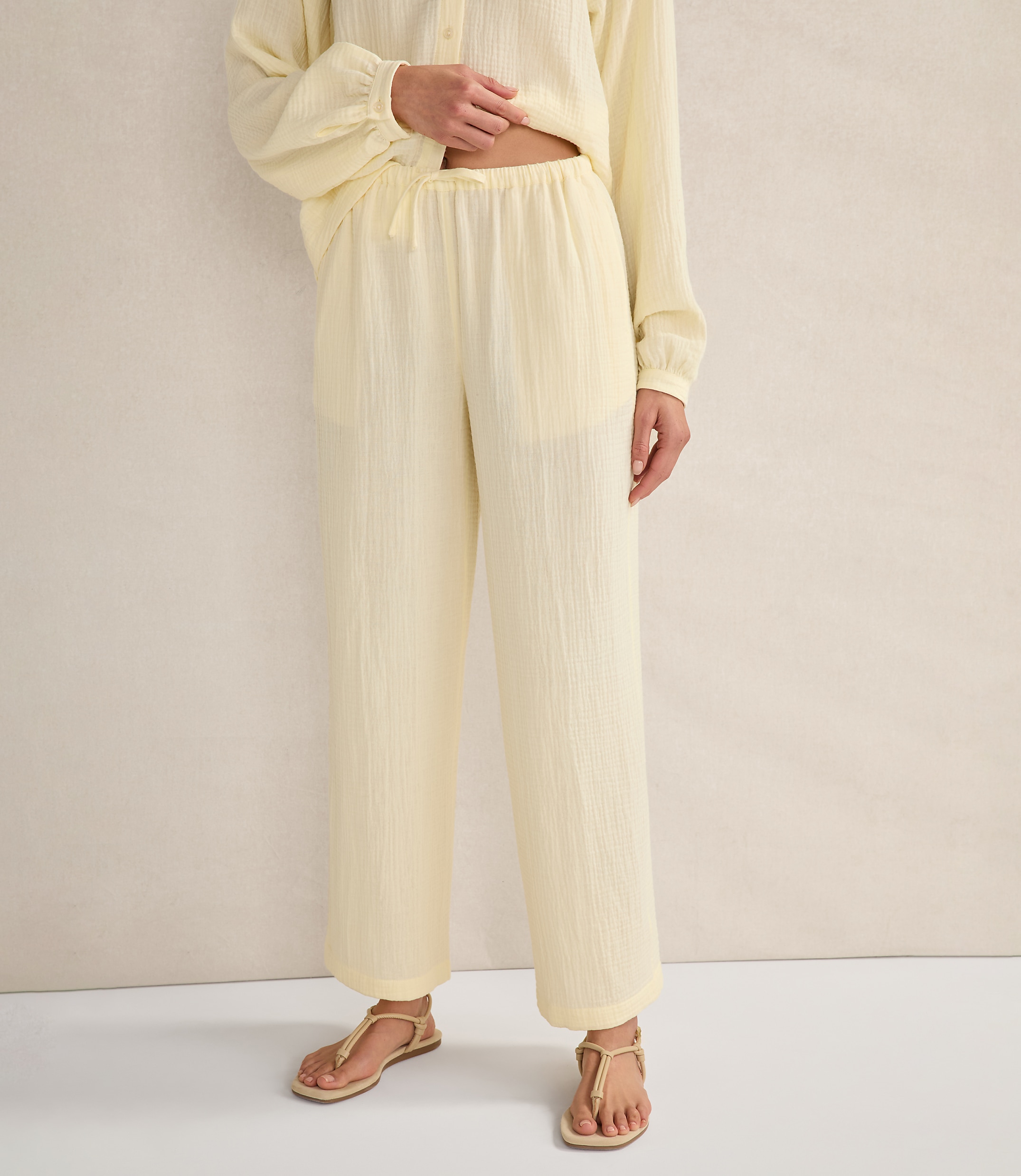 Haven Well Within Organic Cotton Gauze Straight Leg Pants