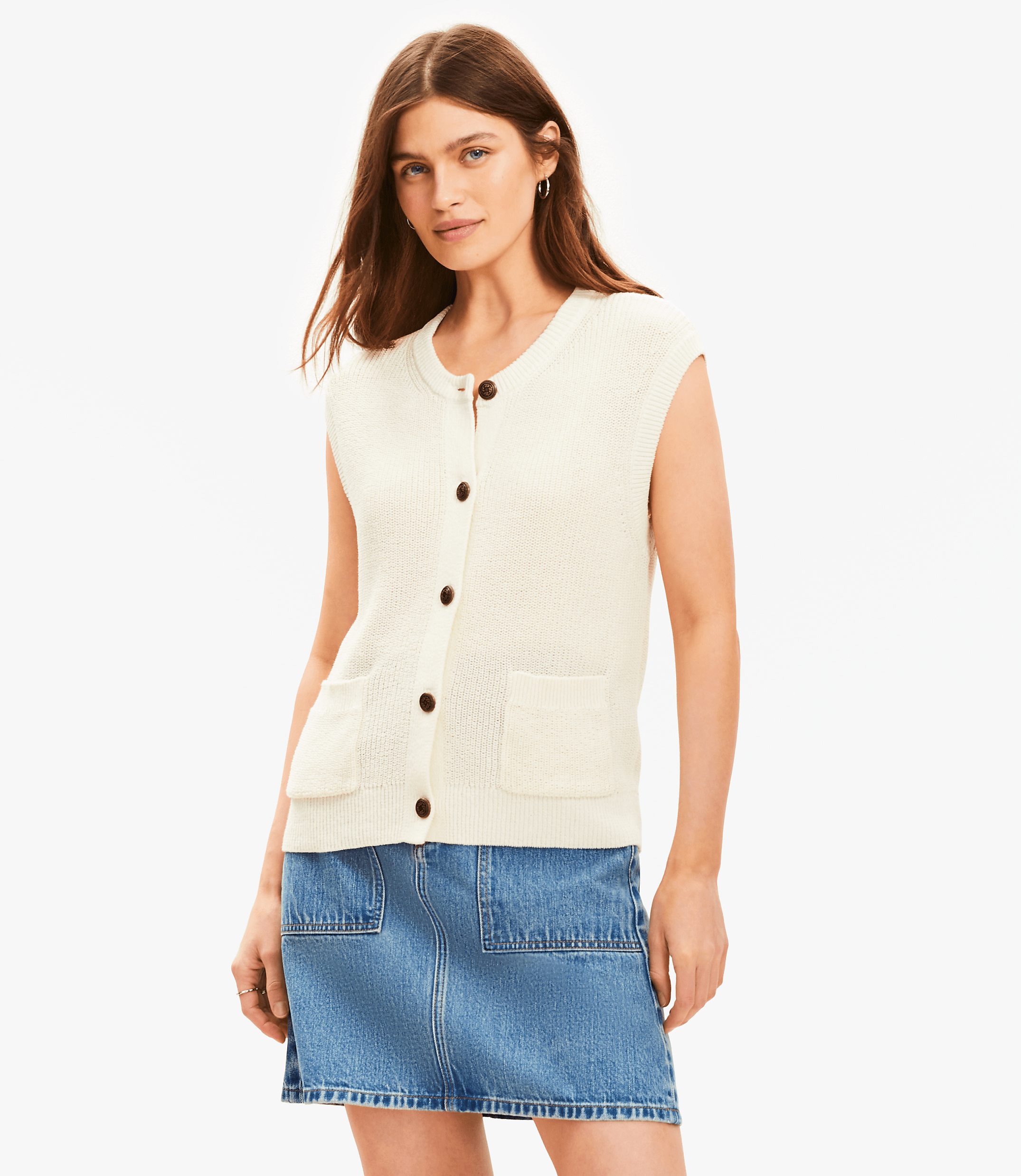 Ribbed Pocket Sweater Vest