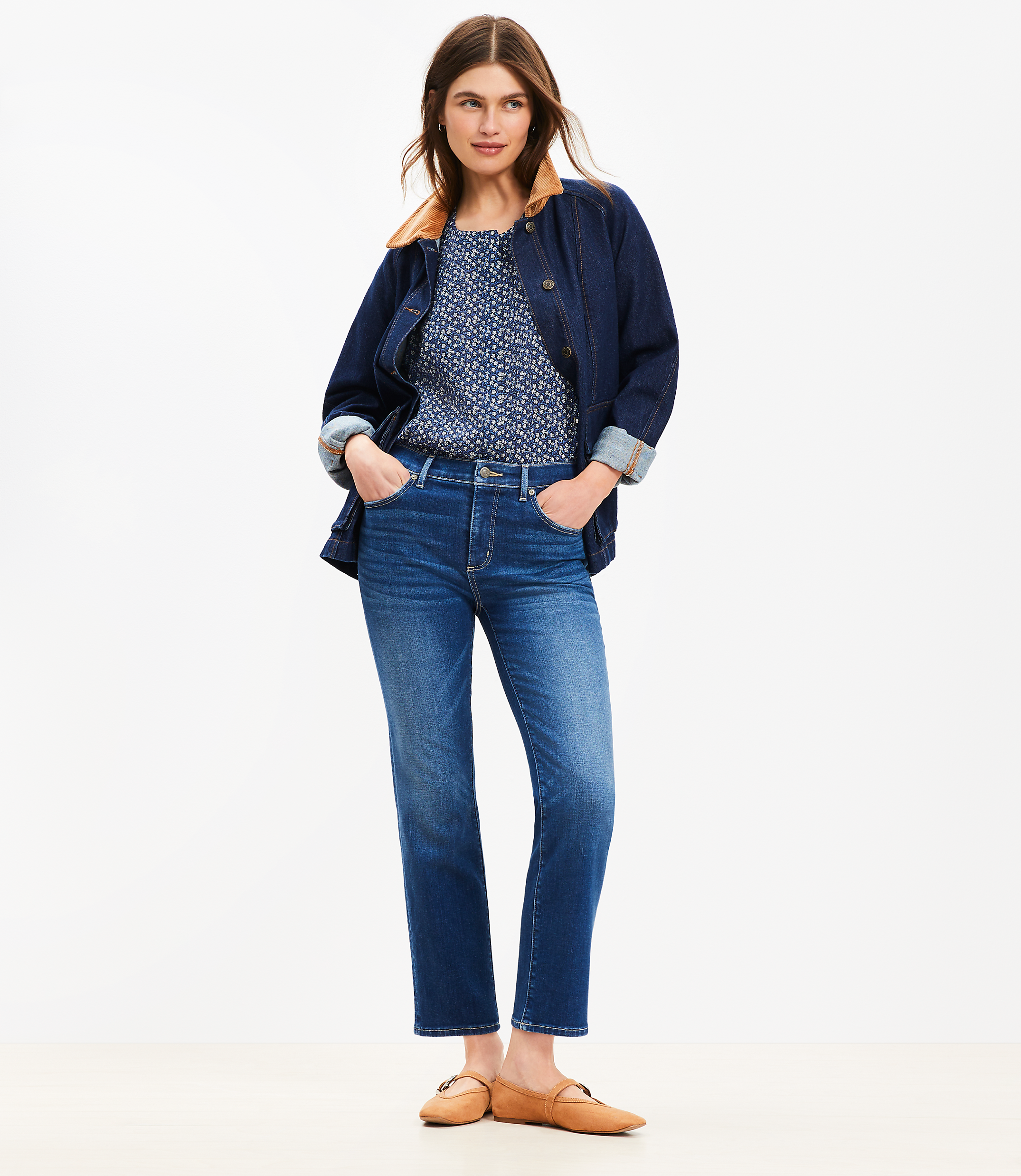 Mid Rise Slim Jeans in Original Medium Stone Wash