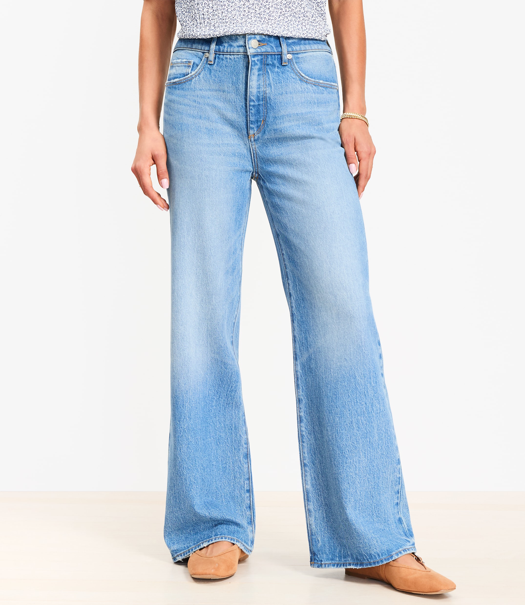 Curvy High Rise Wide Leg Jeans in Vintage Indigo