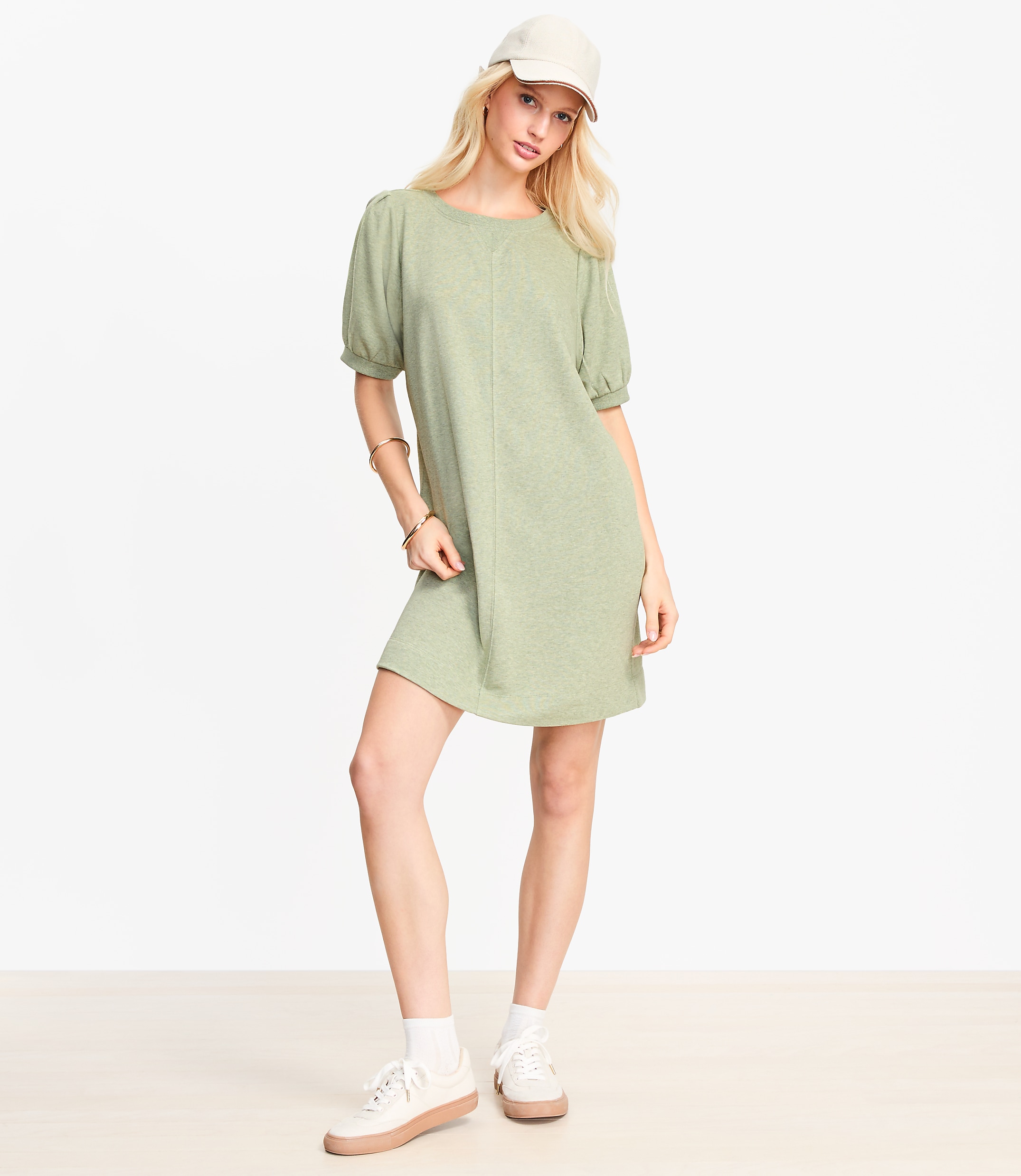 Petite Short Sleeve Sweatshirt Mini Dress