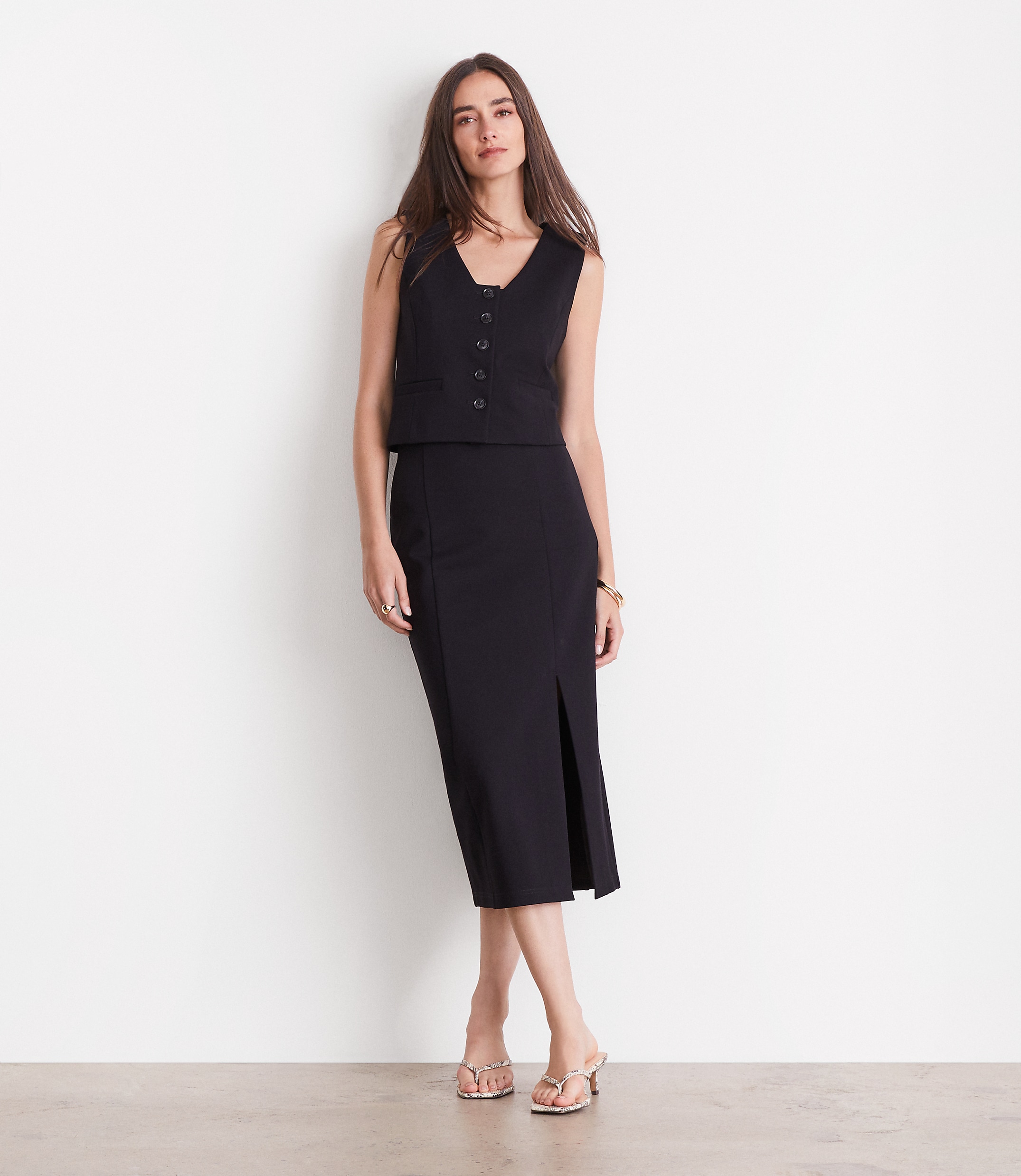 Petite LOFT Versa Ponte Pocket Vest
