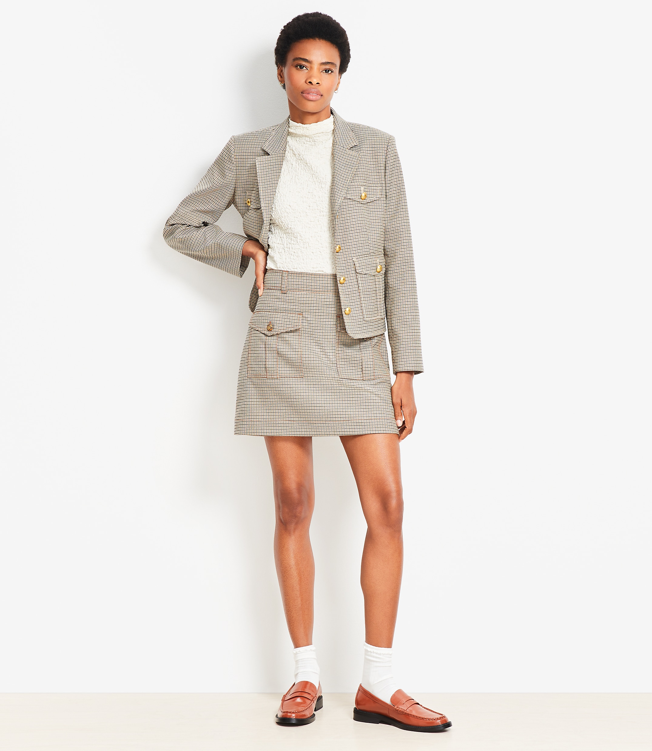 Plaid Patch Pocket Mini Skirt