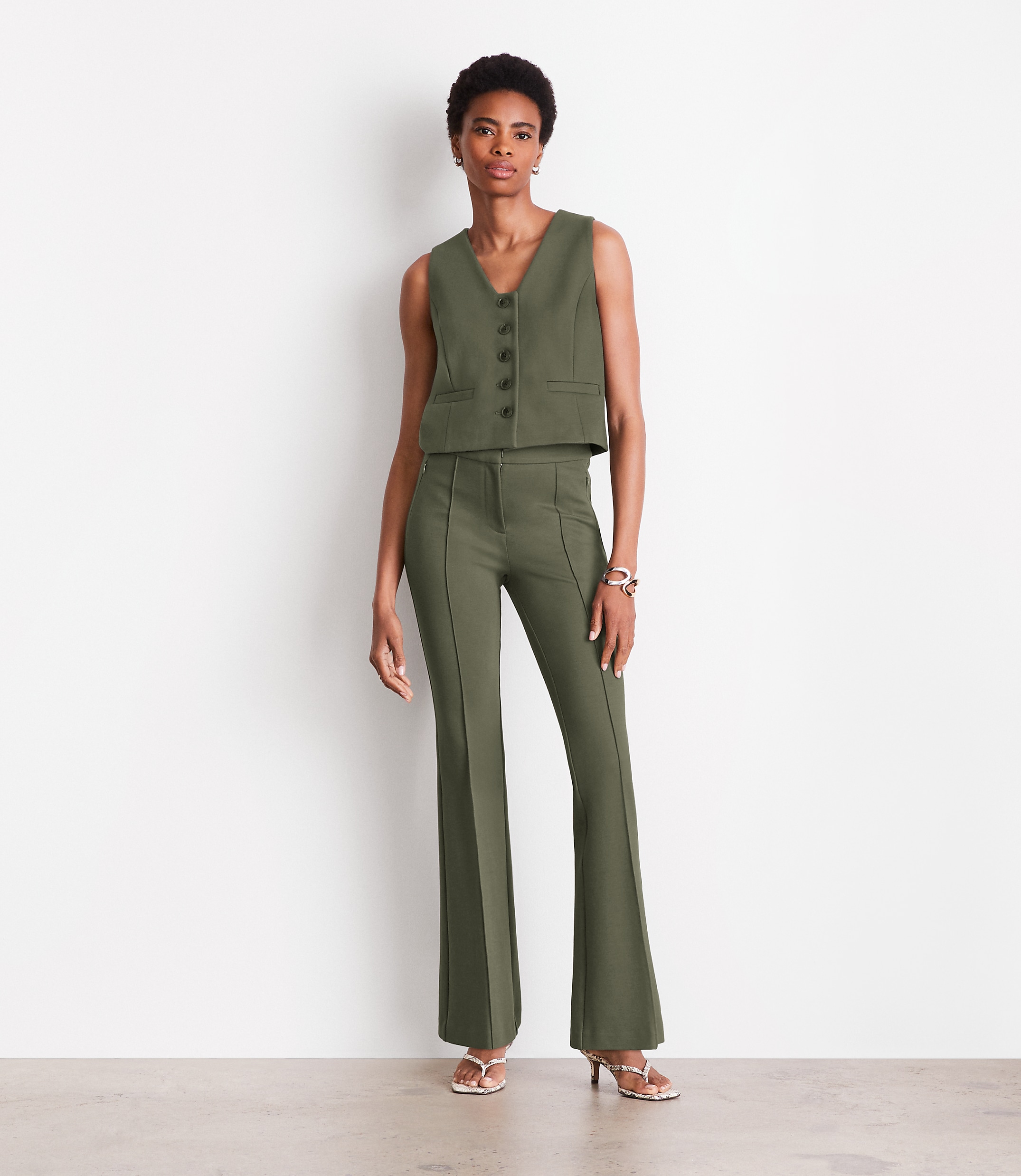 Petite LOFT Versa Ponte Pocket Vest