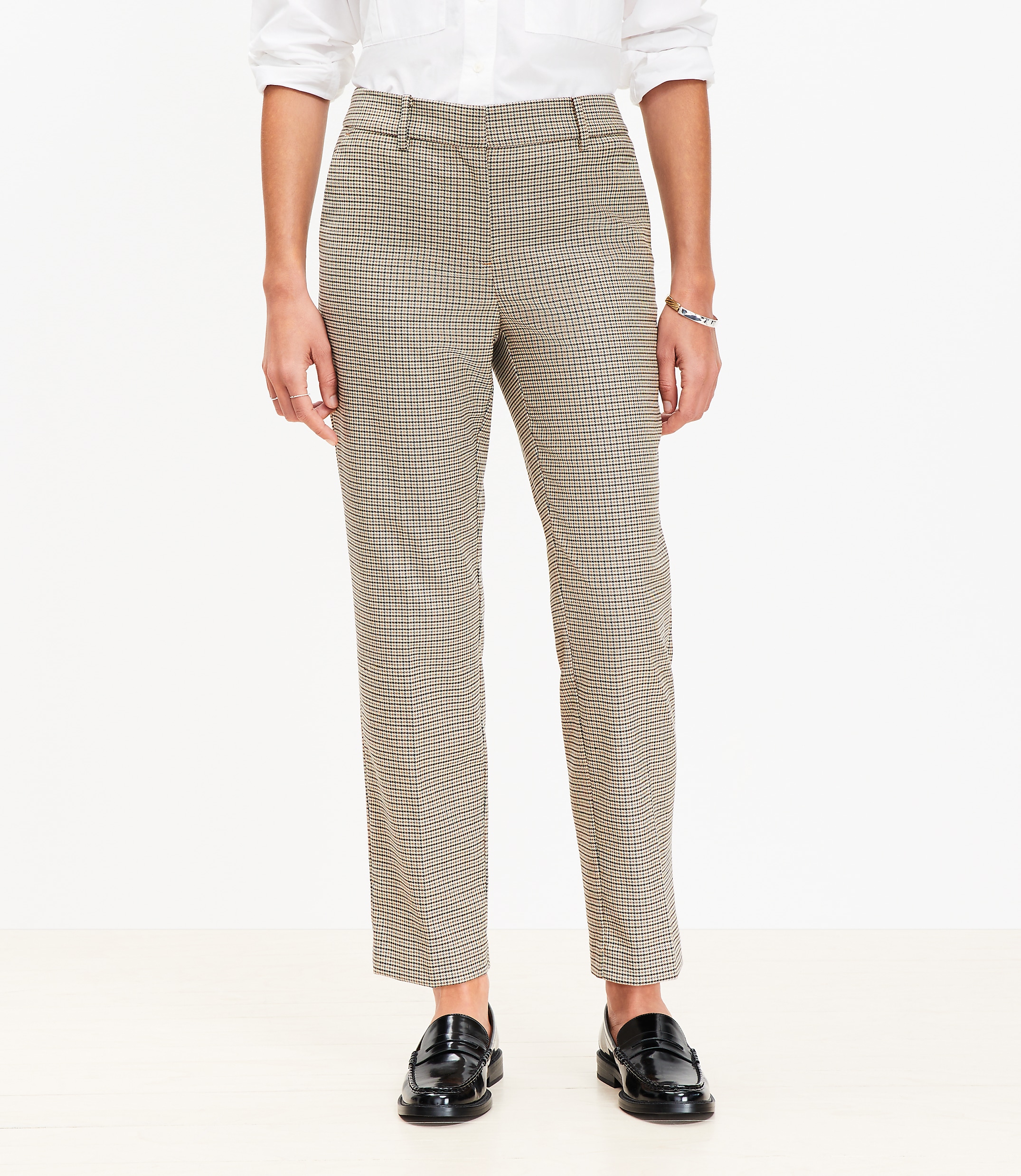 Petite Curvy Riviera Slim Pants in Plaid