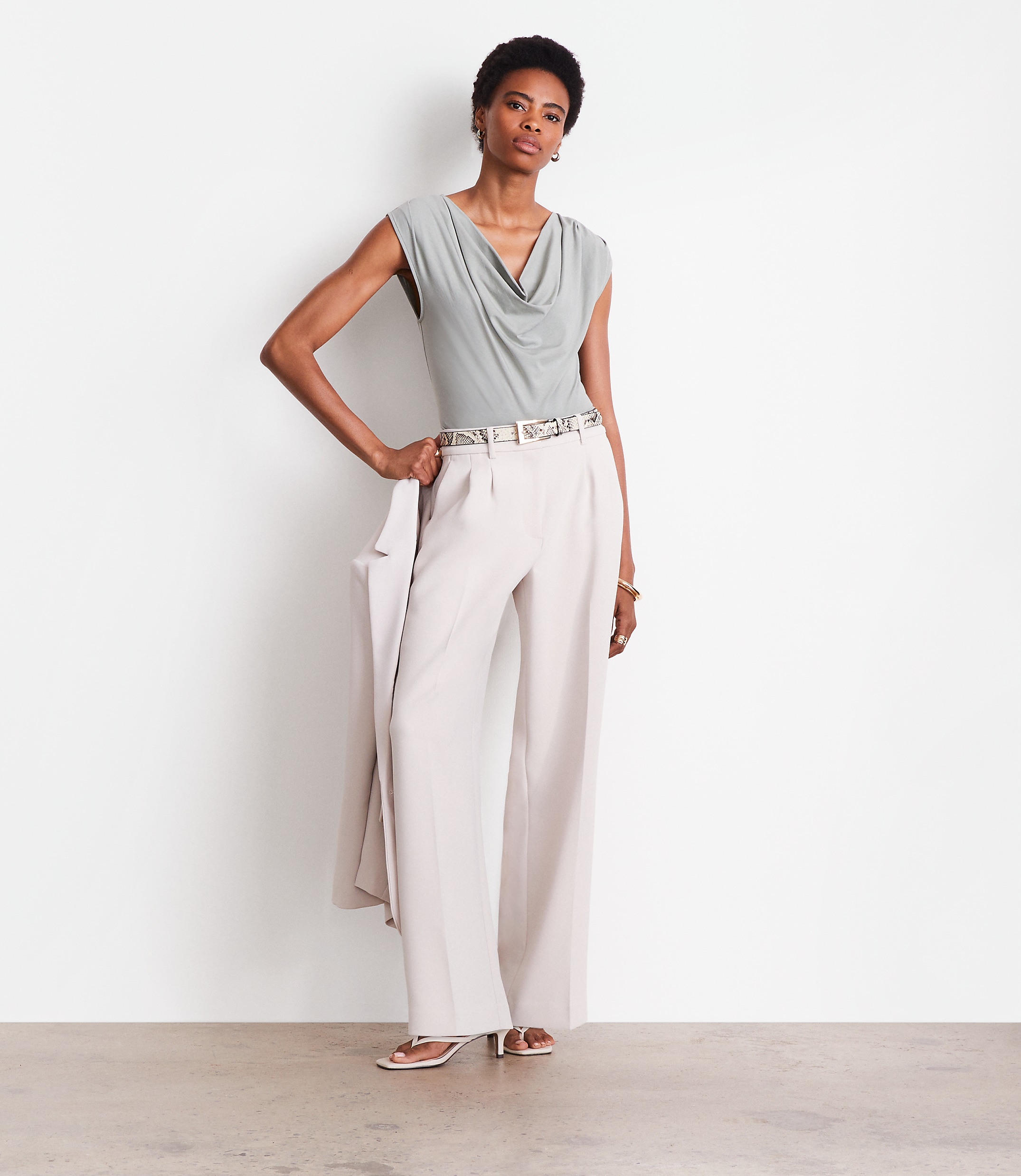 Petite LOFT Versa Cowl Neck Top