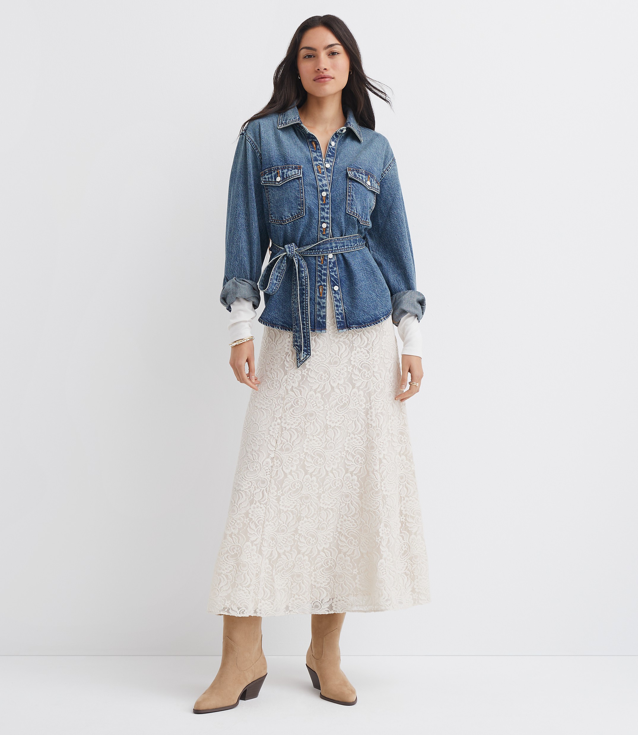 Floral Lace Maxi Skirt