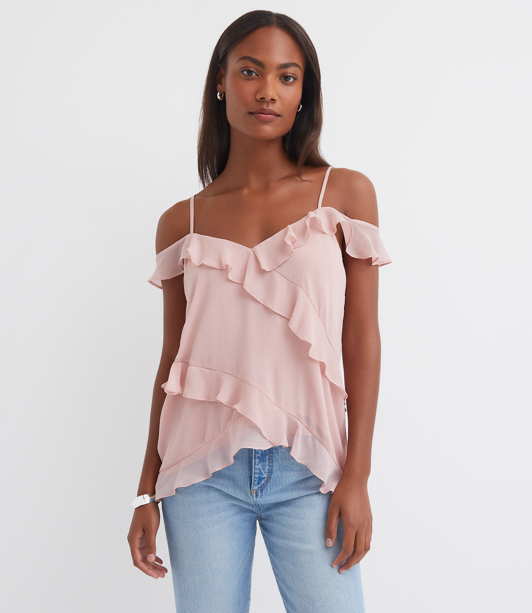 Ruffle Off The Shoulder Cami