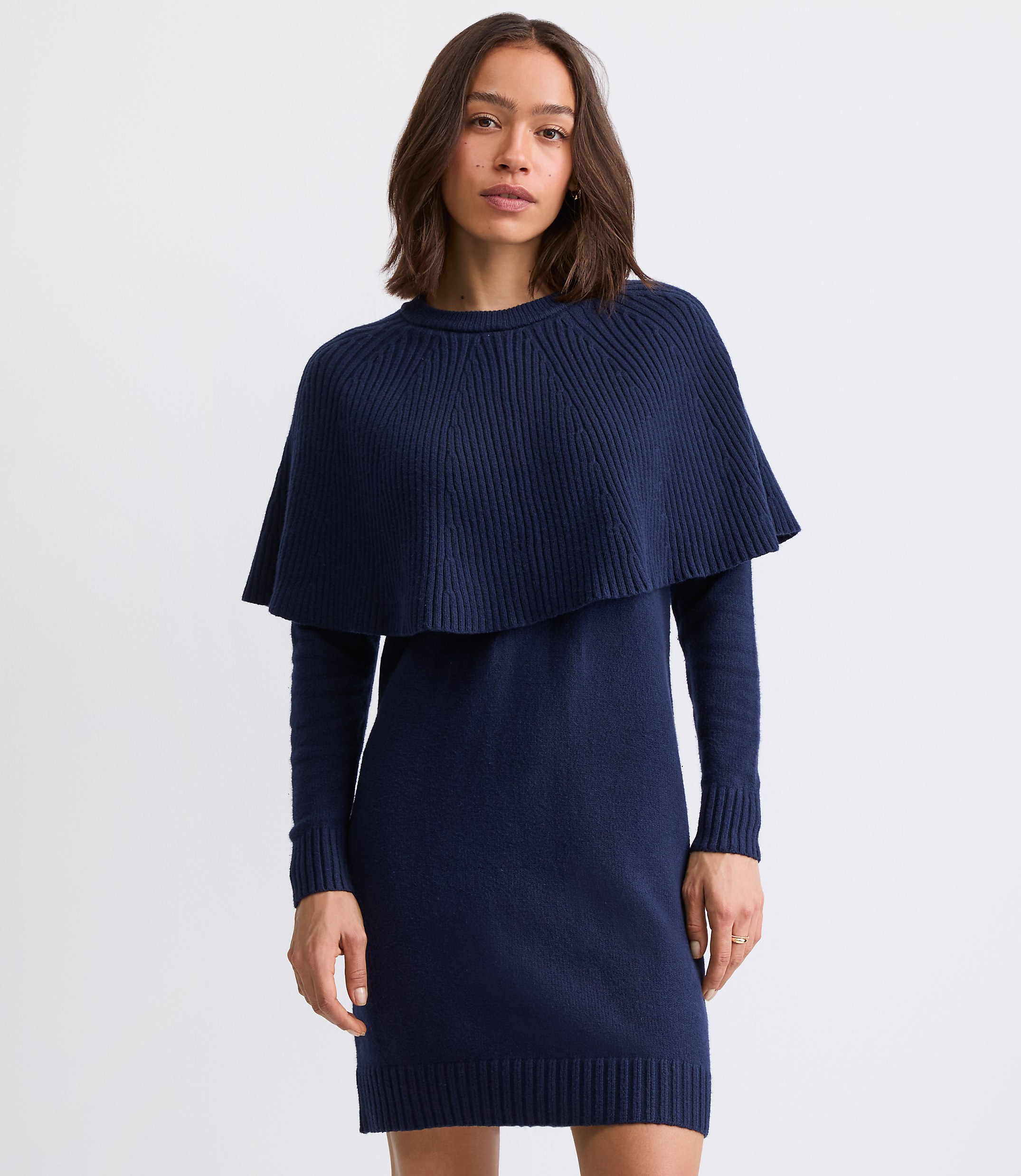 Cape Mini Sweater Dress