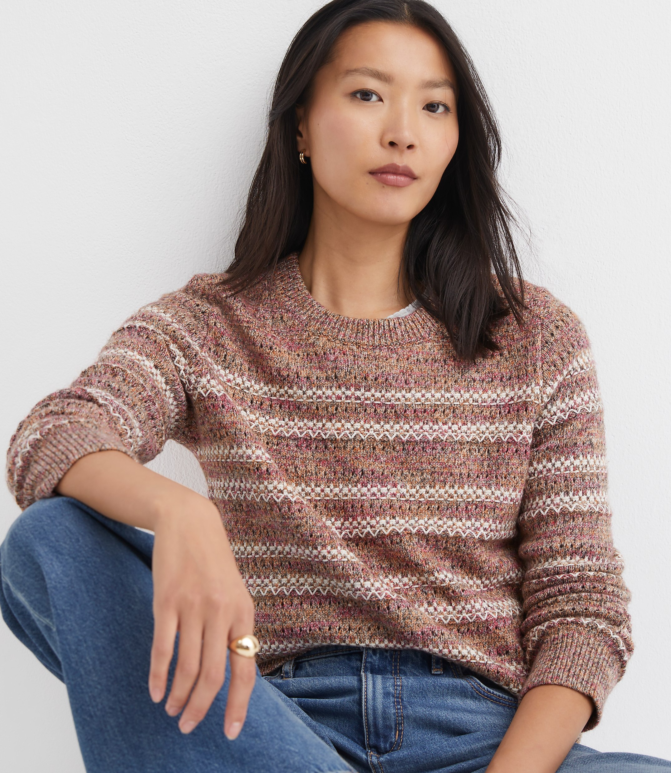 Multicolored Stitchy Sweater