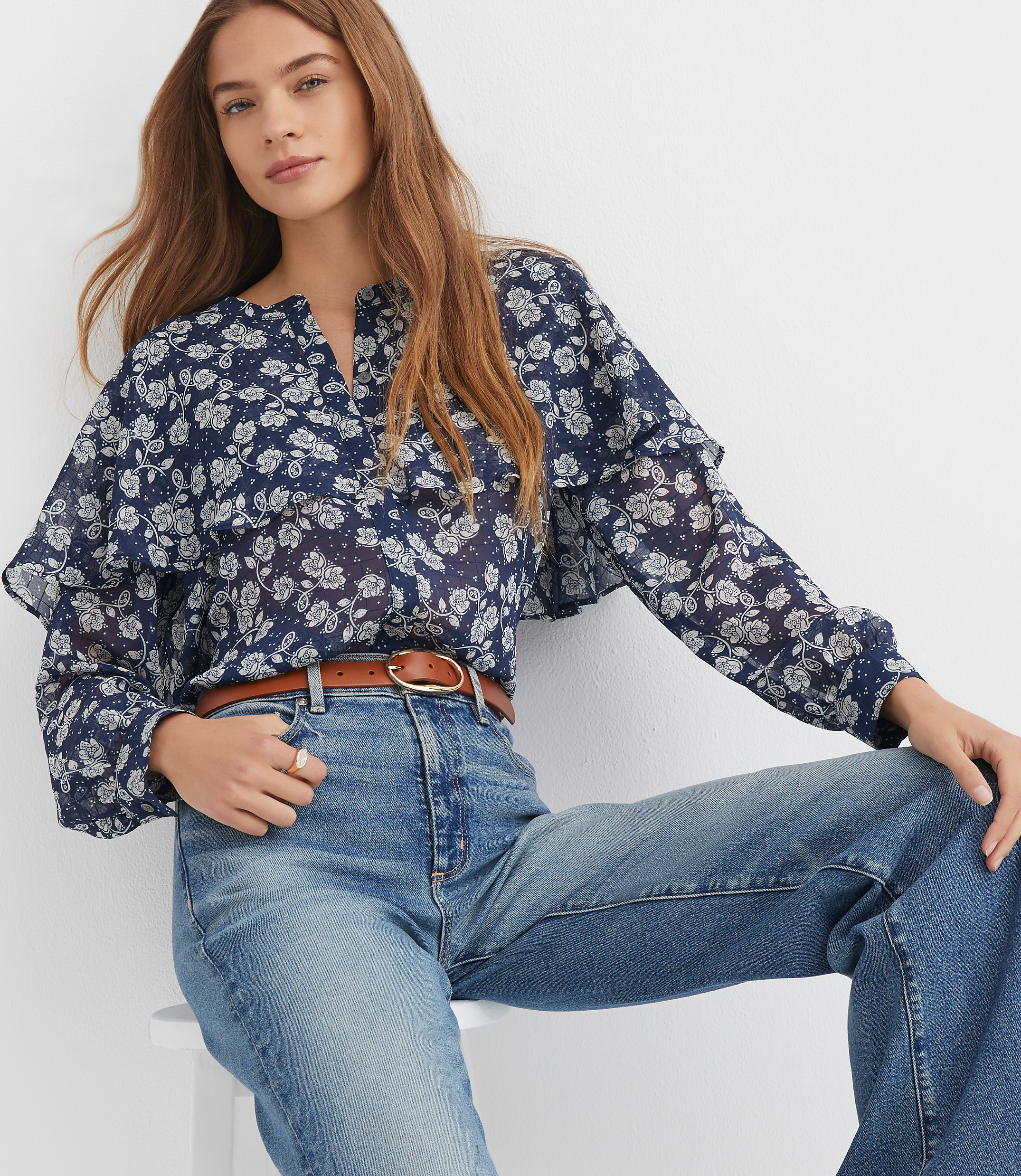 Floral Cape Blouse