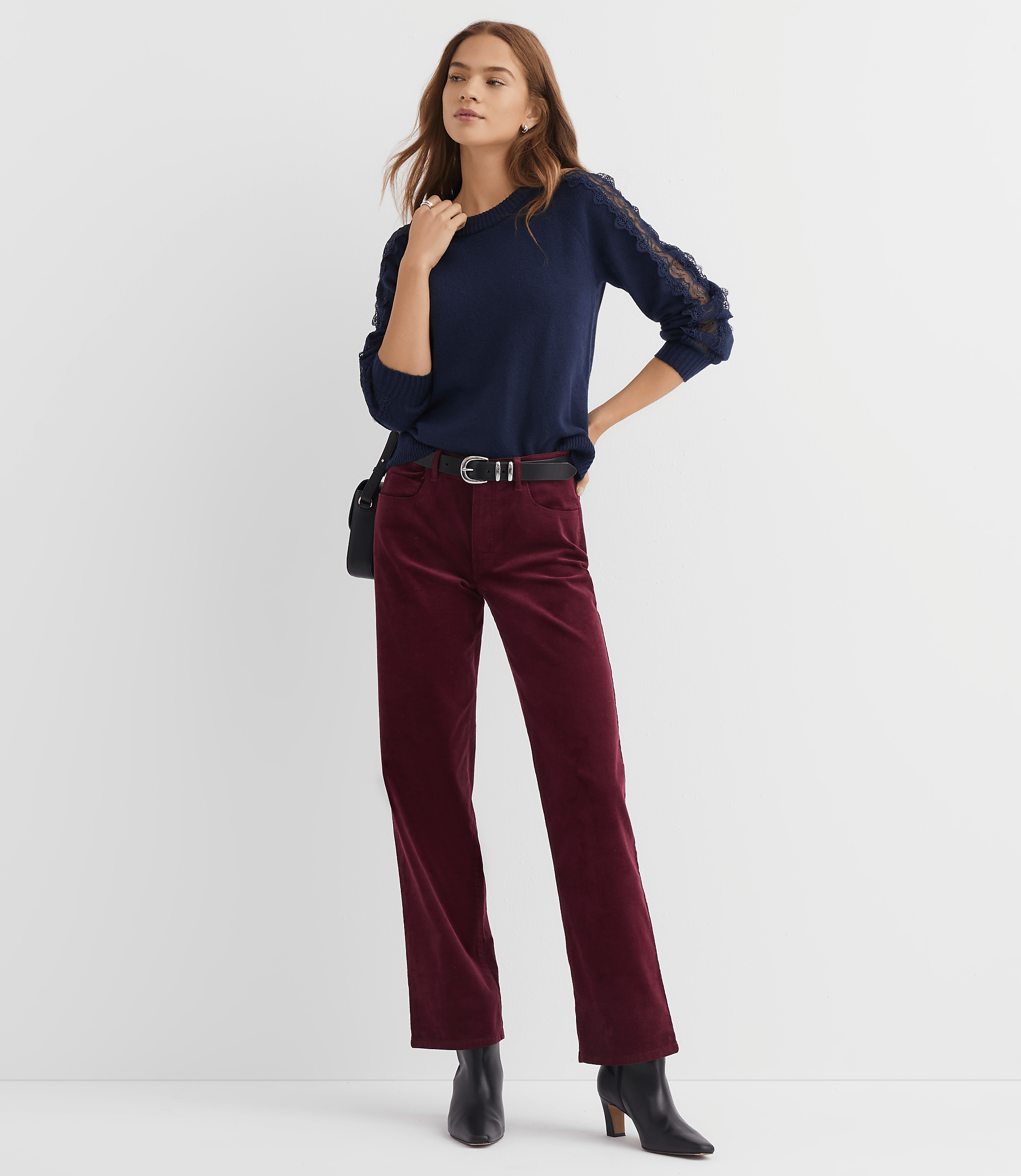 Five Pocket Relaxed Straight Pants in Brushed Corduroy