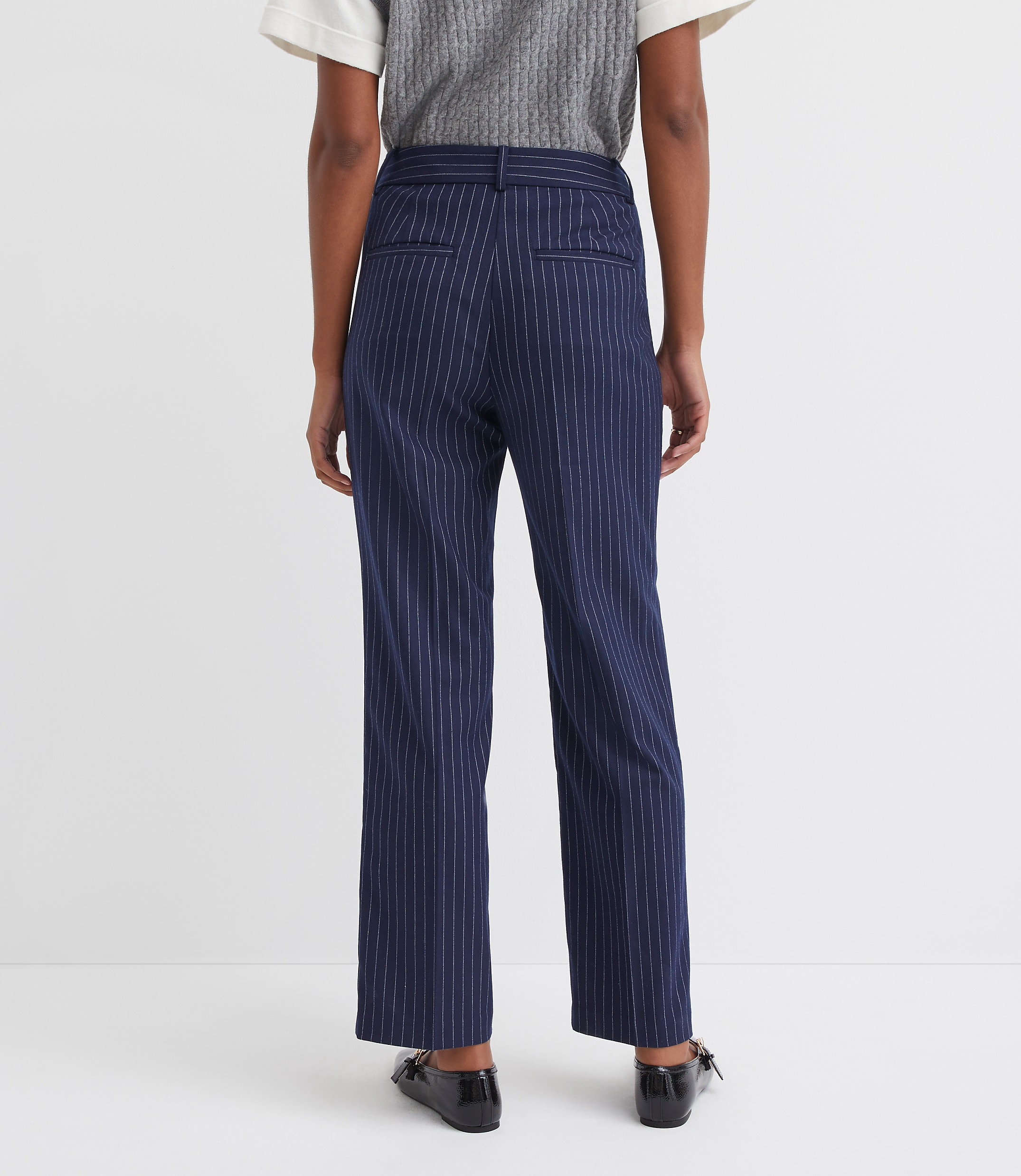 Petite Curvy Parker Straight Pants in Pinstripe