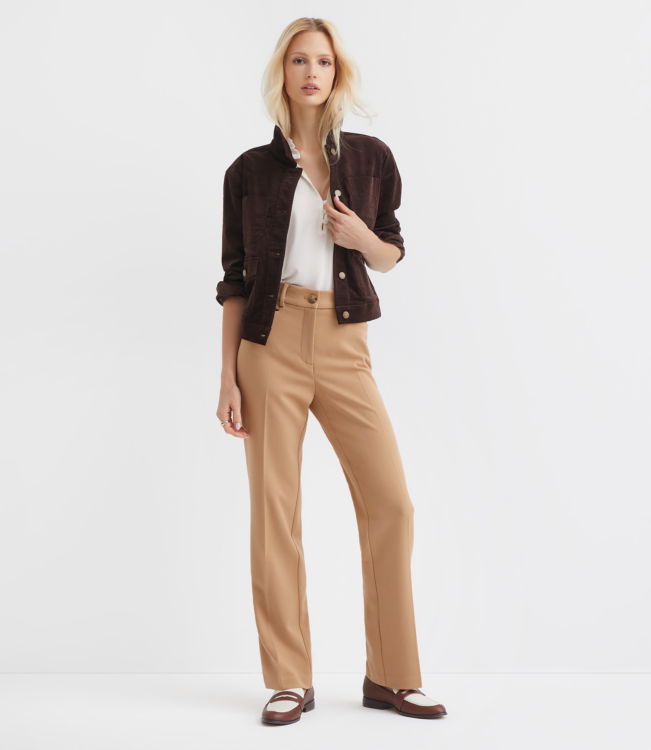 Petite Parker Straight Pants in Twill