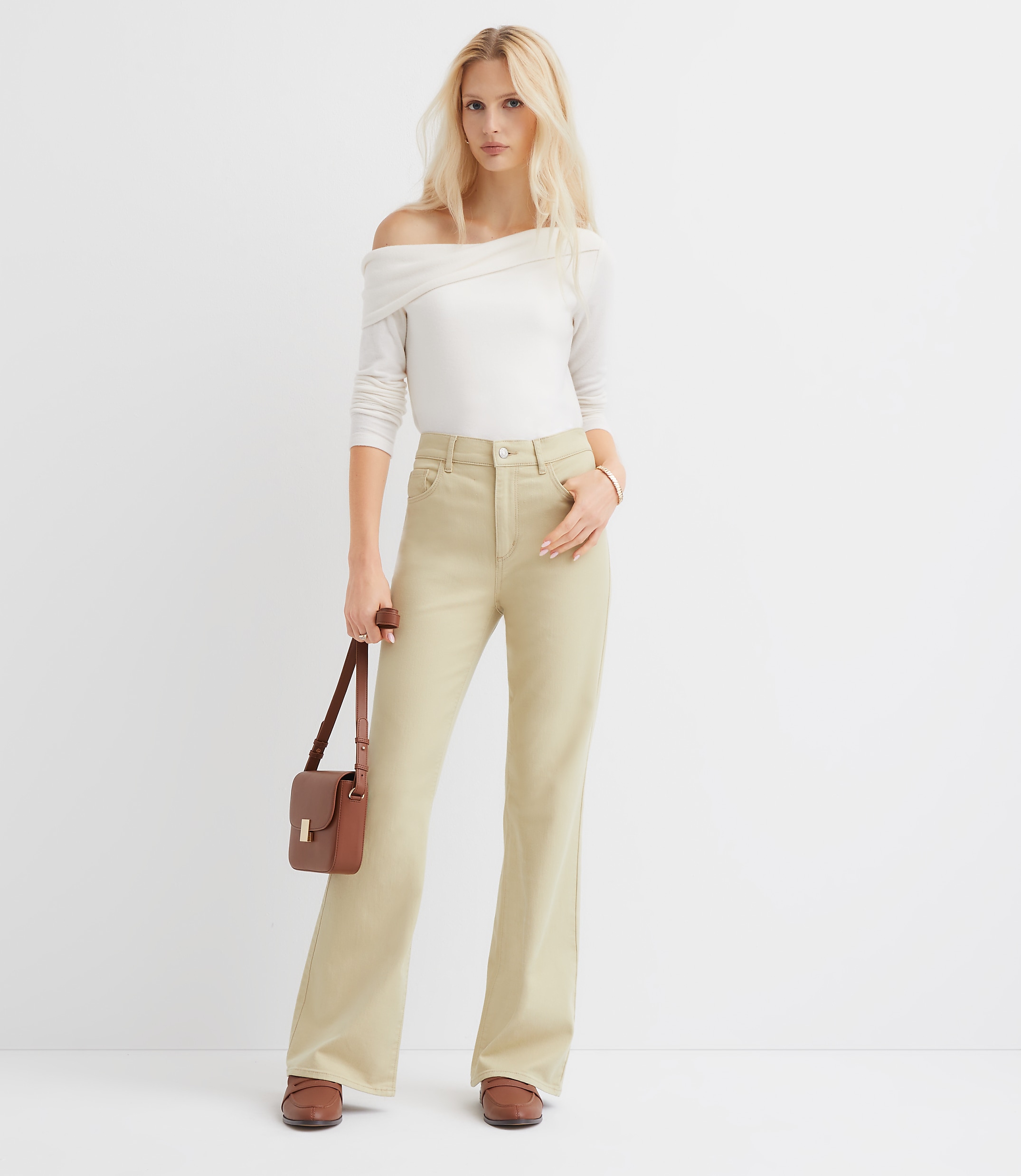 Petite High Rise Relaxed Flare Pants