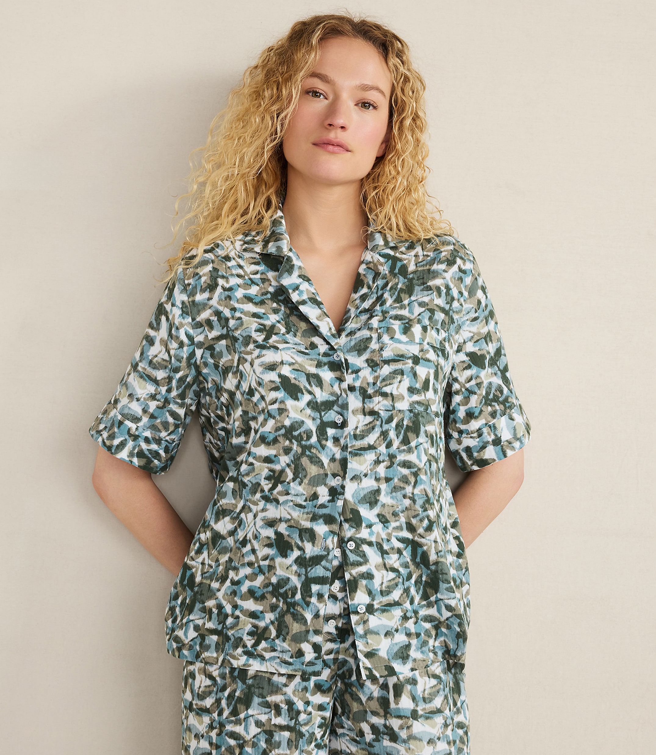 Haven Well Within Organic Cotton Gauze Floral Pajama Top