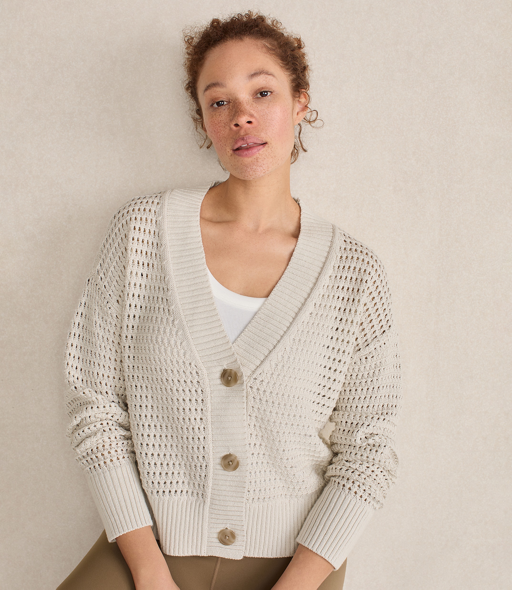 Haven Well Within Organic Cotton Open Stitch Cardigan