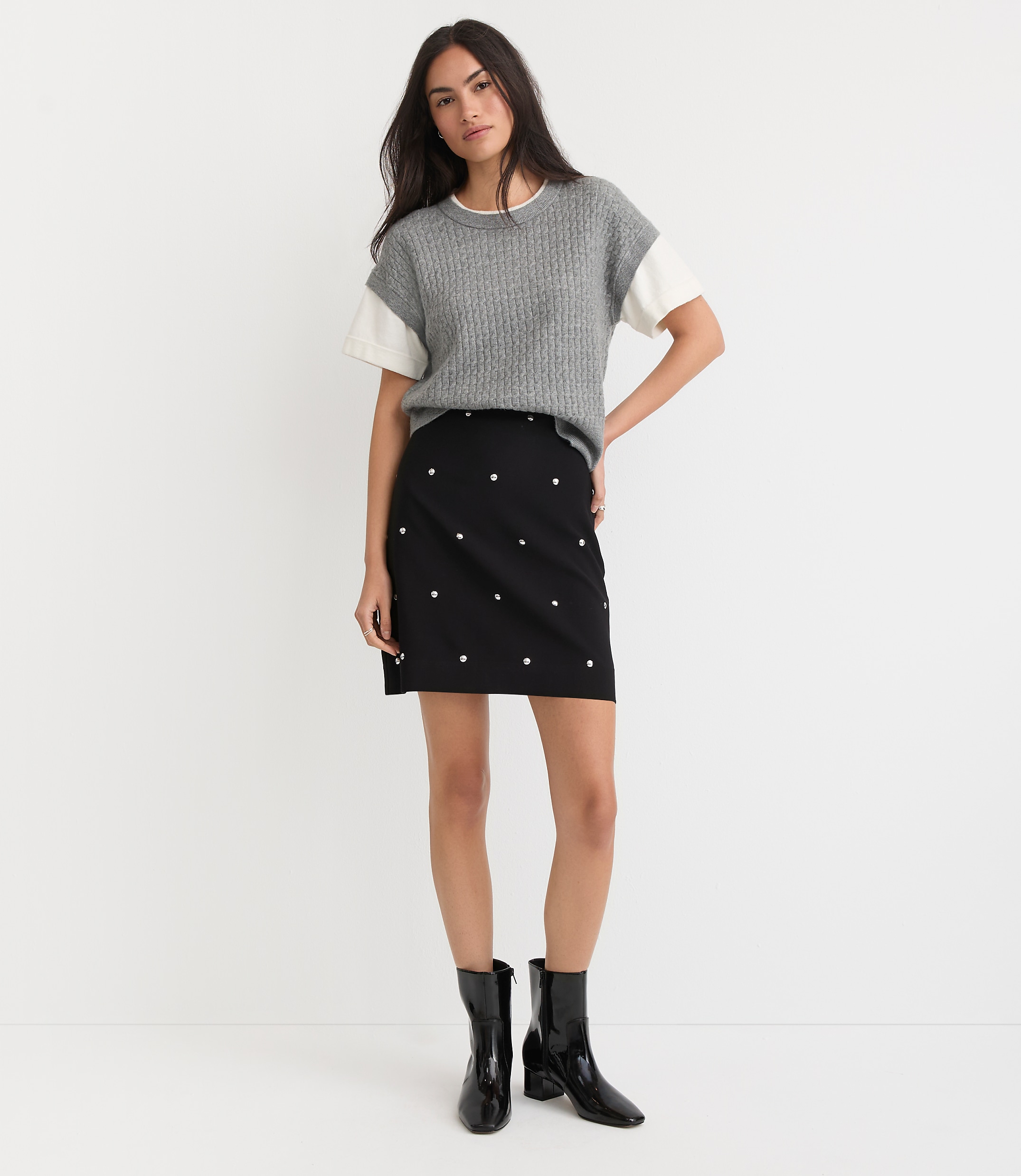 Petite Studded Mini Skirt