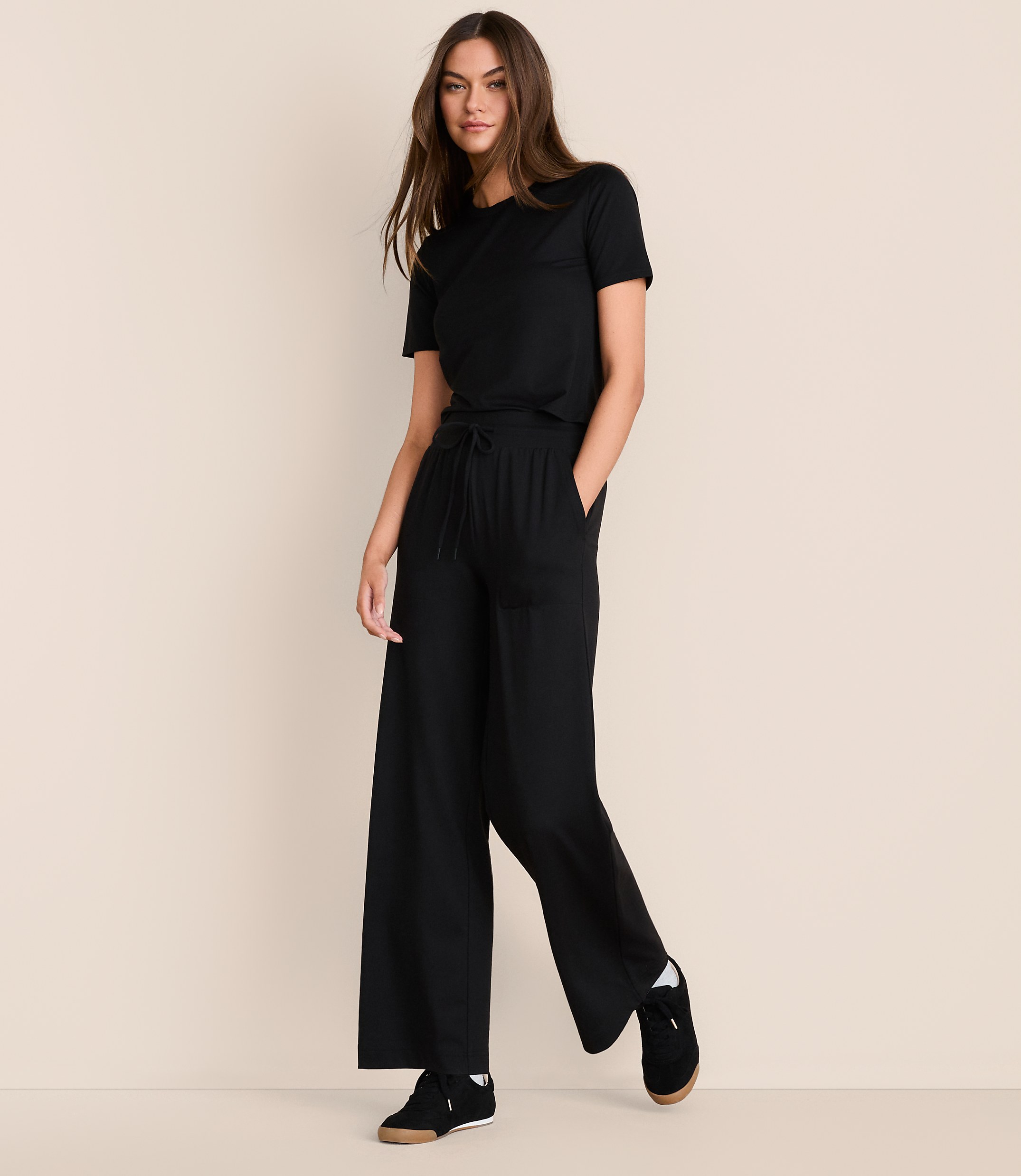 Lou & Grey Brushedsoft Slim Wide Leg Pants