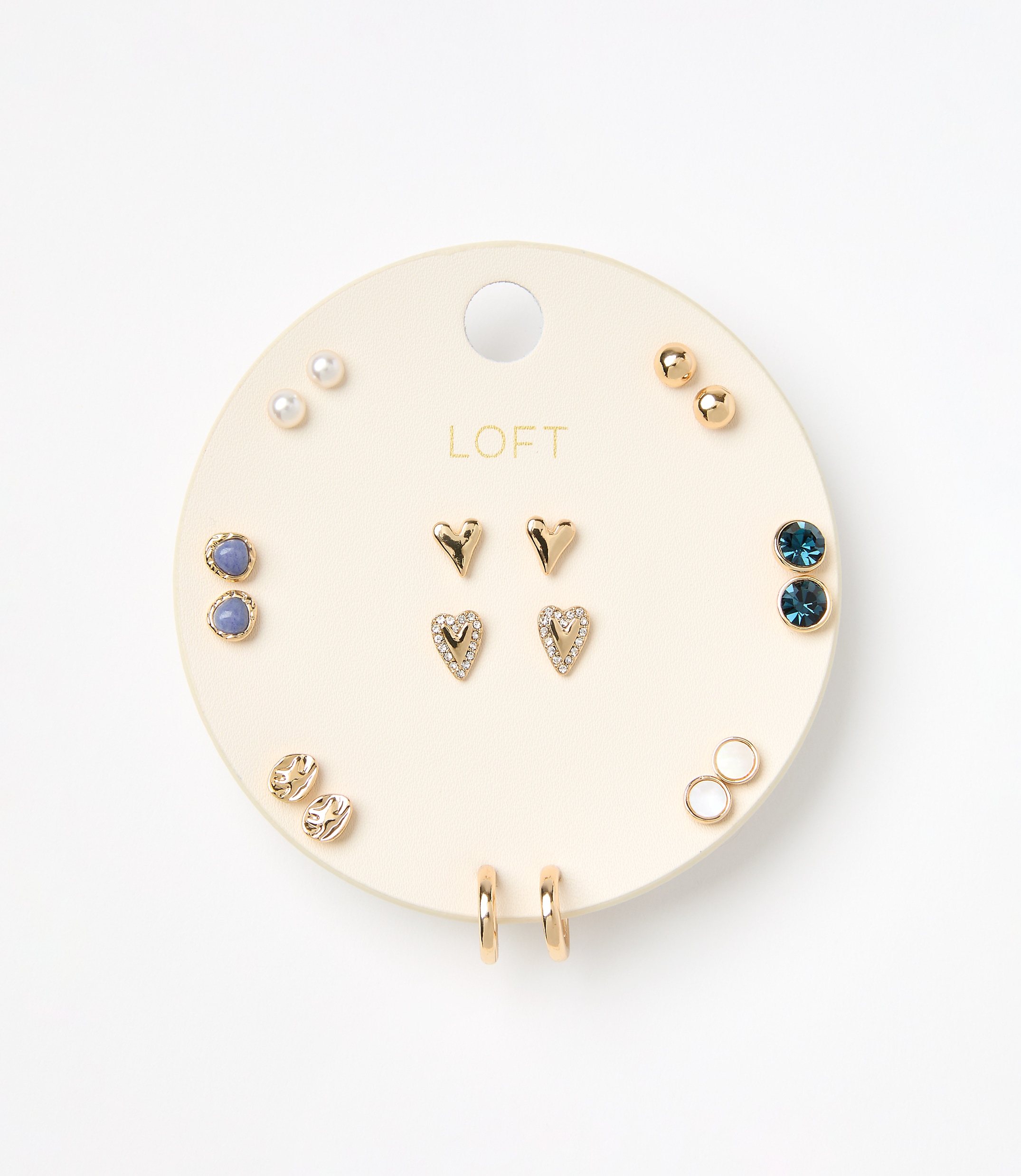 Double Heart Stud Earring Set