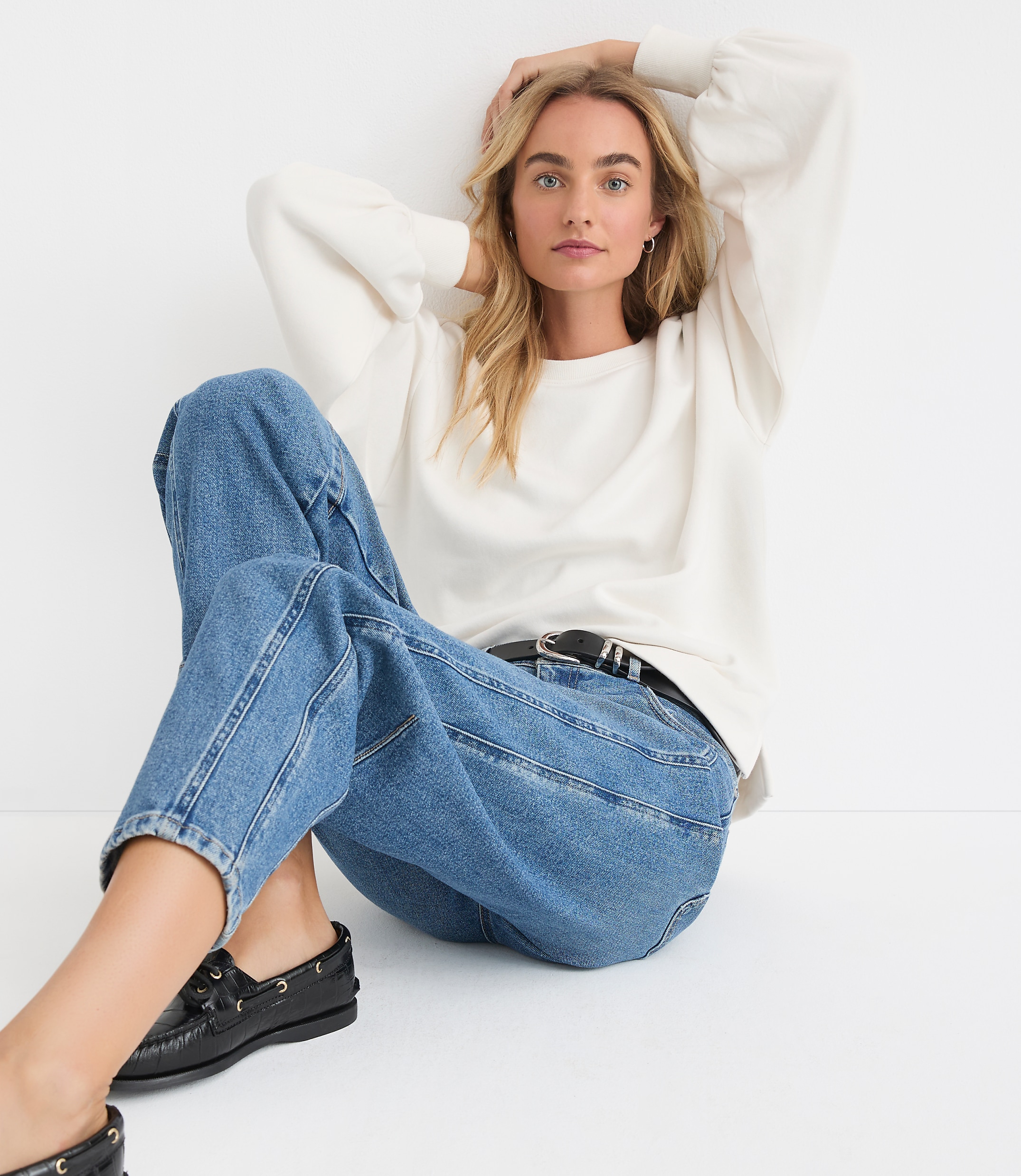 Blouson Sleeve Tunic Sweatshirt