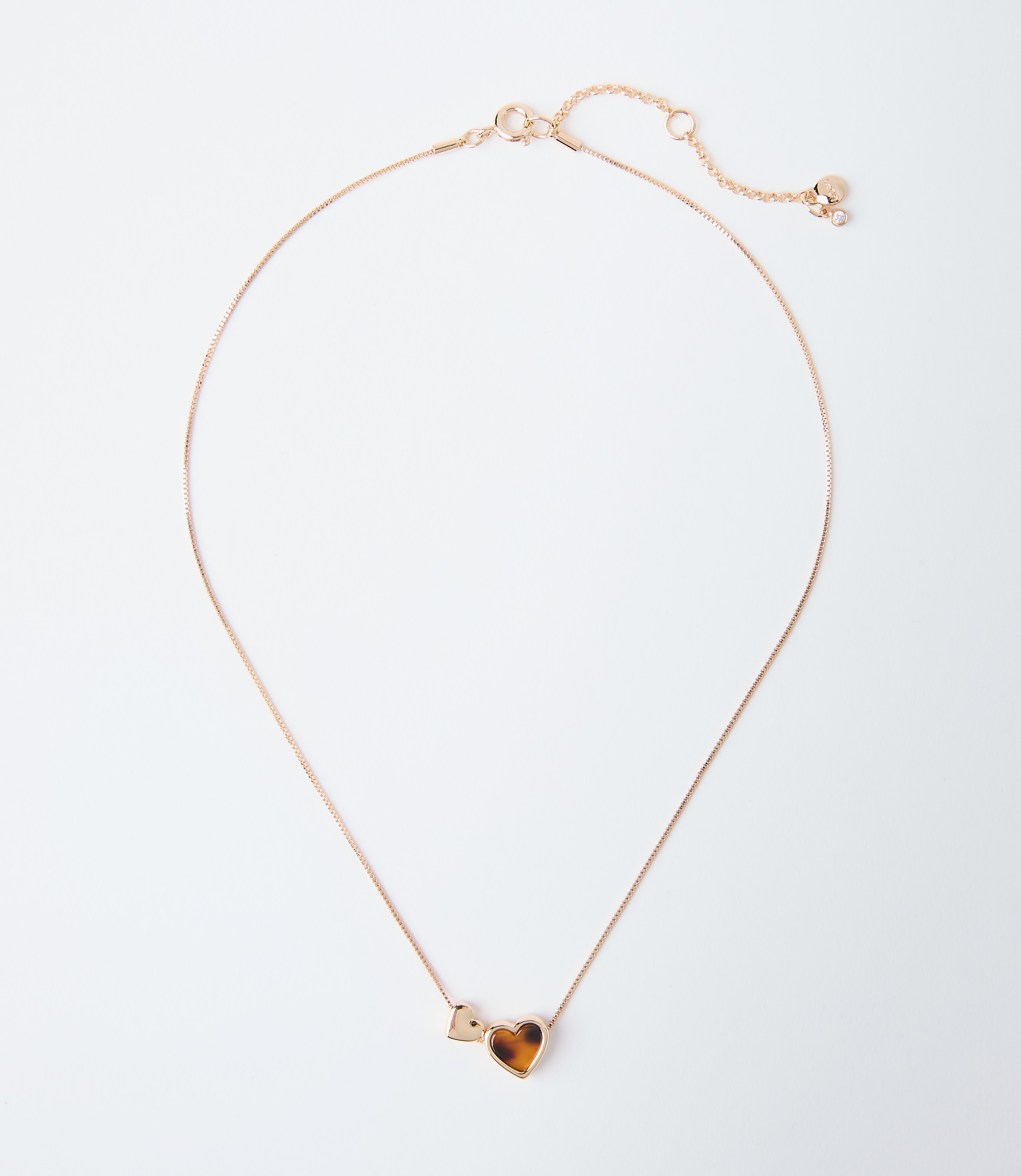 Tortoiseshell Print Mini Heart Necklace