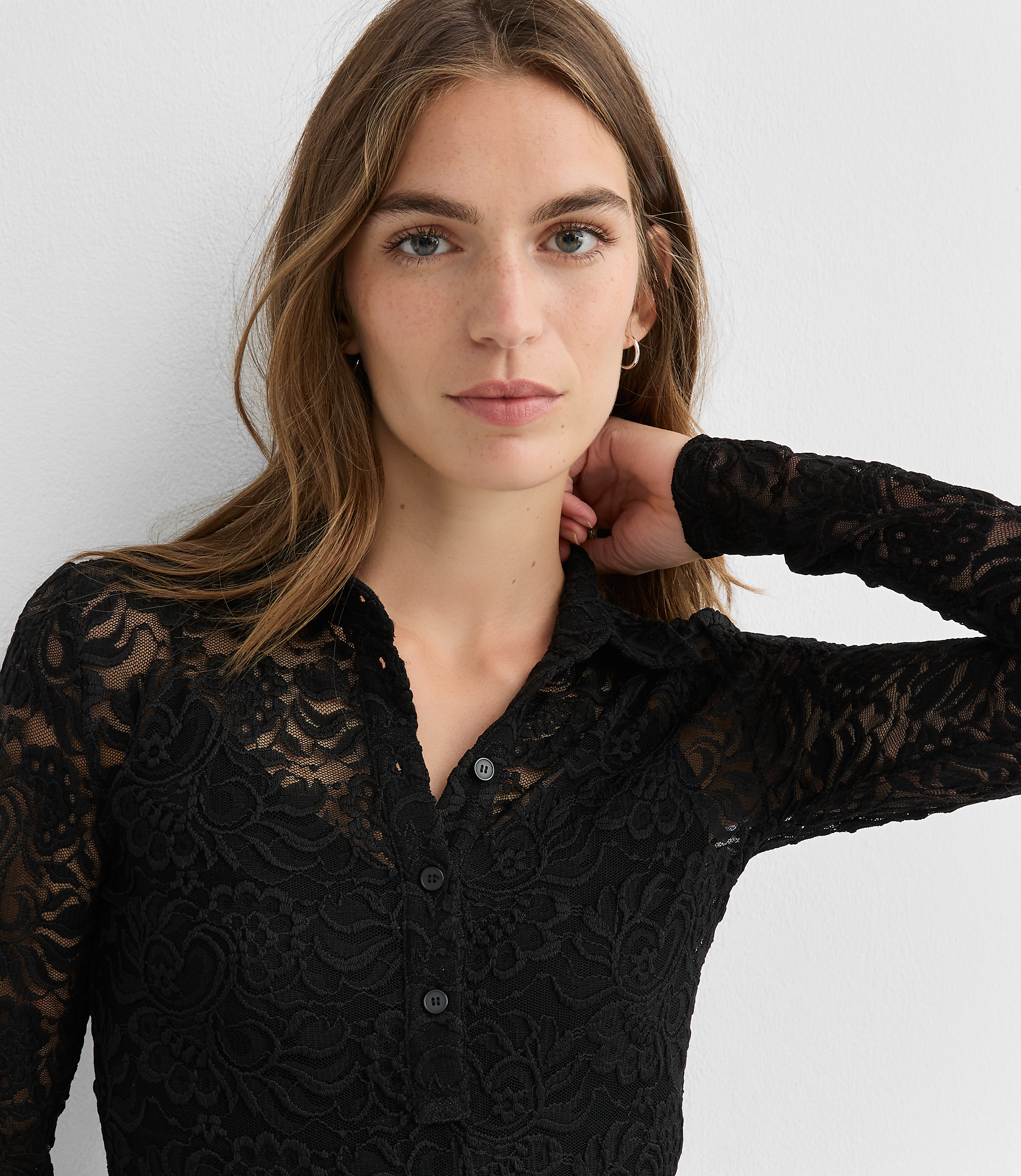 Lace Polo Top