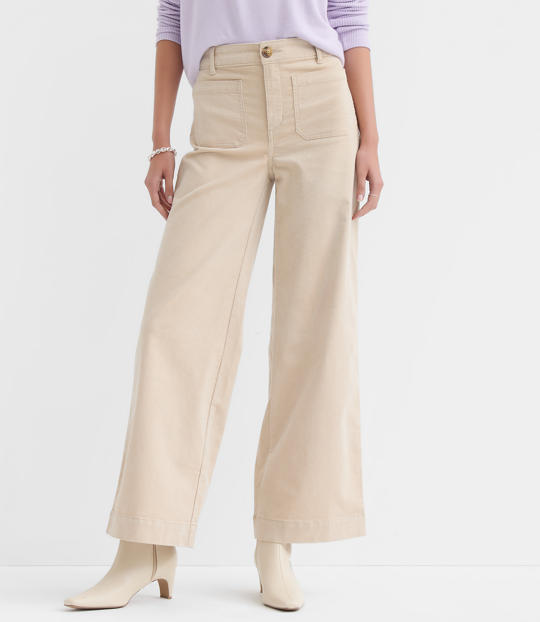 Curvy Palmer Wide Leg Pants in Brushed Corduroy