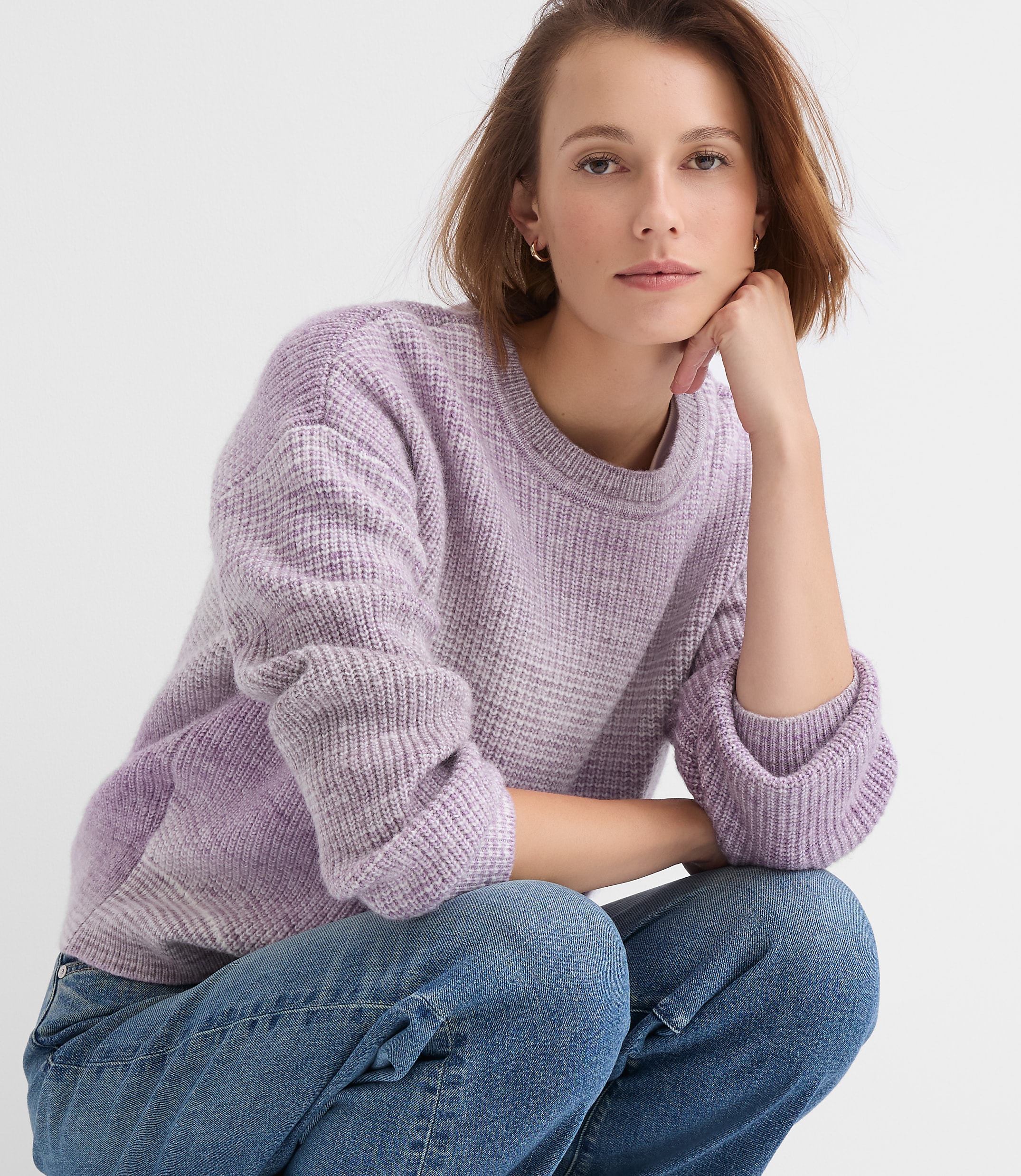 Petite Spacedye Textured Sweater