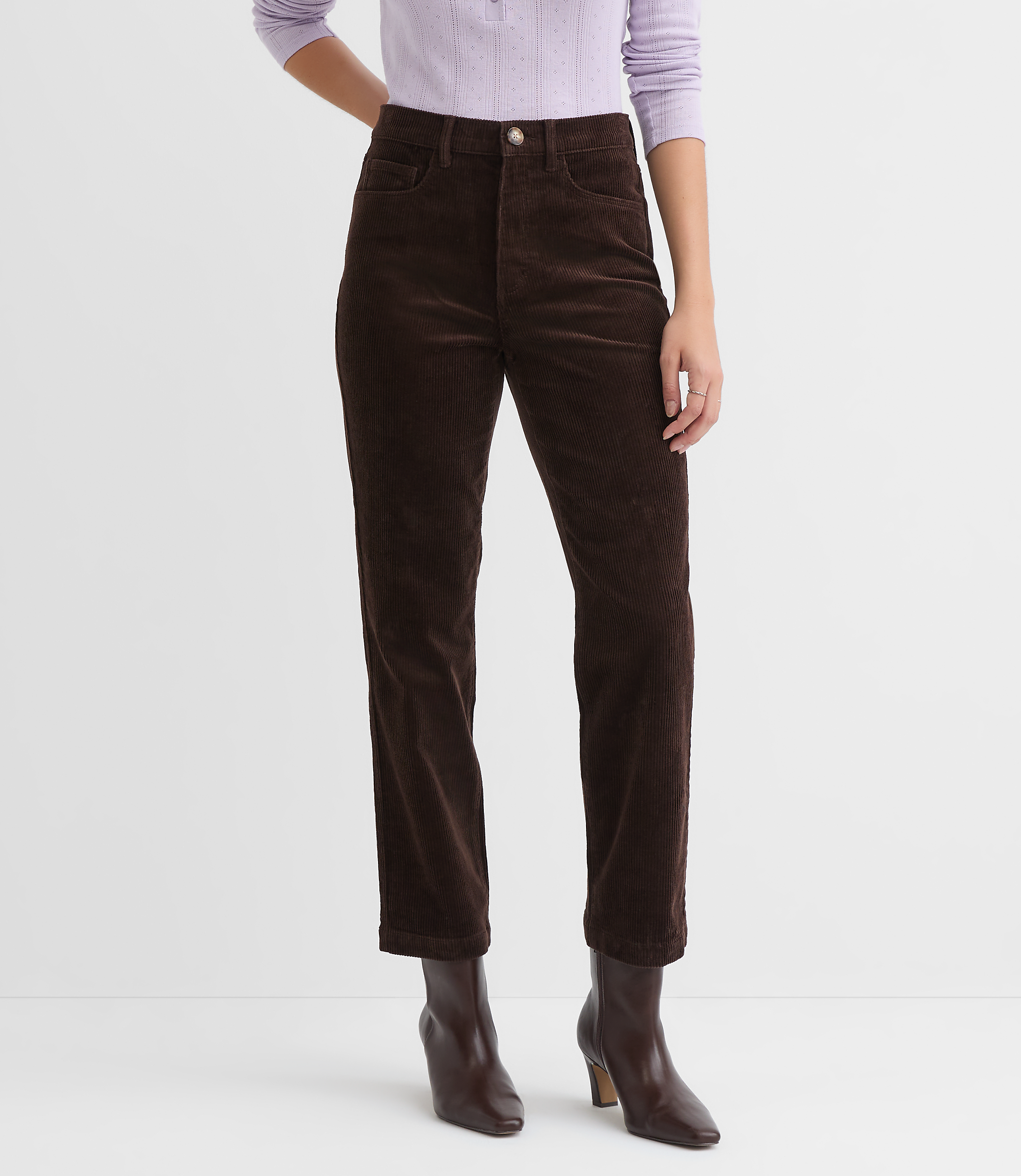 Curvy Straight Corduroy Pants
