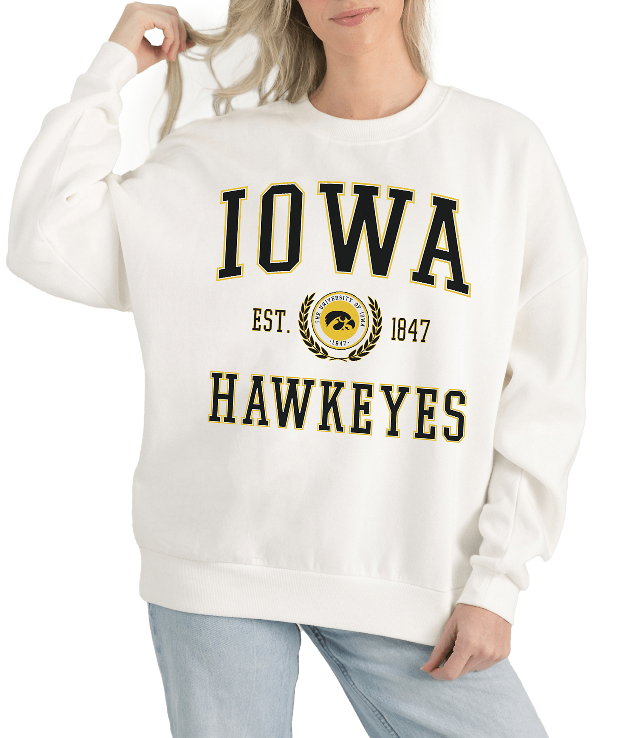 Gameday Couture Iowa Hawkeyes Timeless Triumph Fleece Crew Neck Pullover