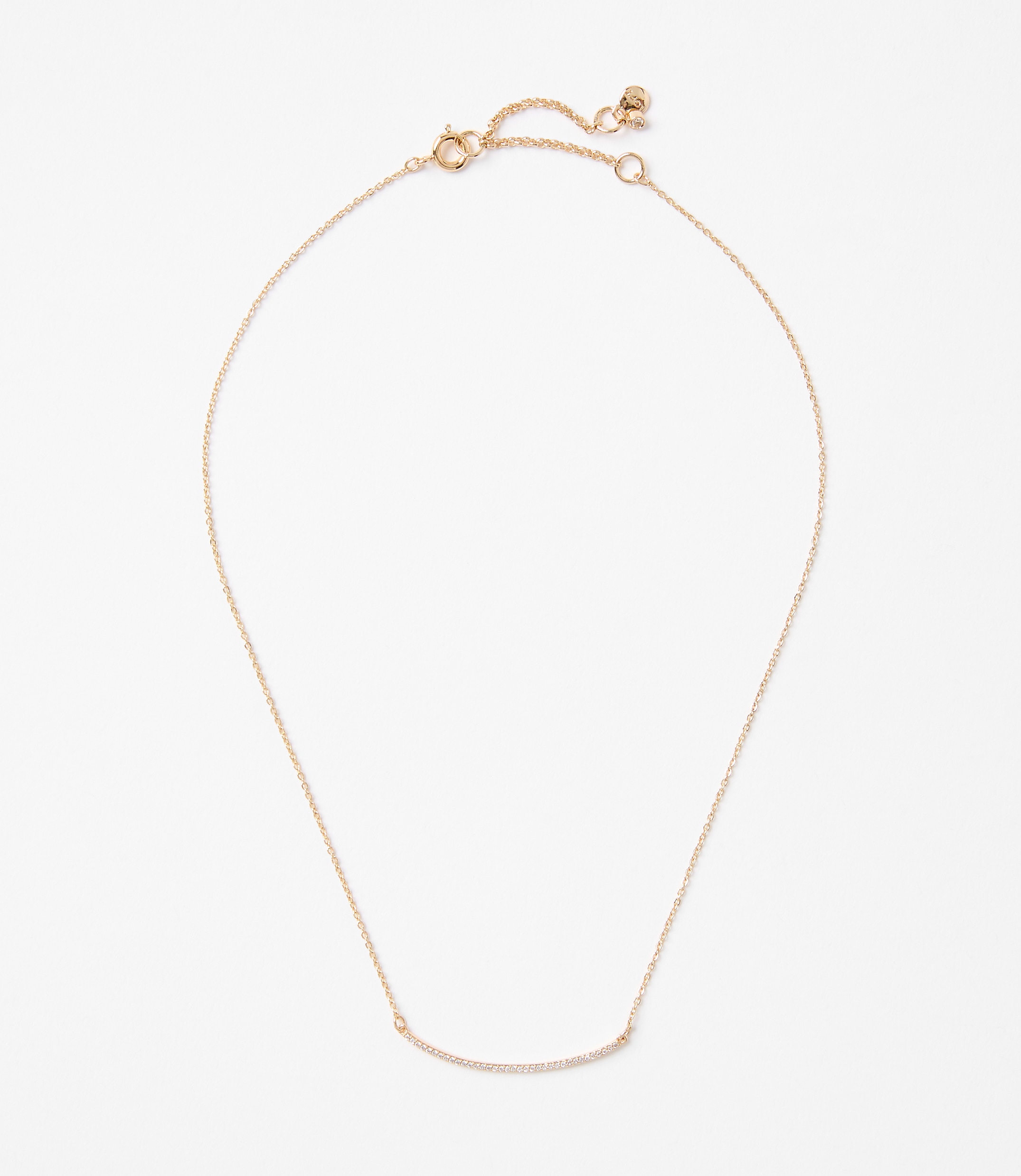 Pave Rounded Bar Necklace
