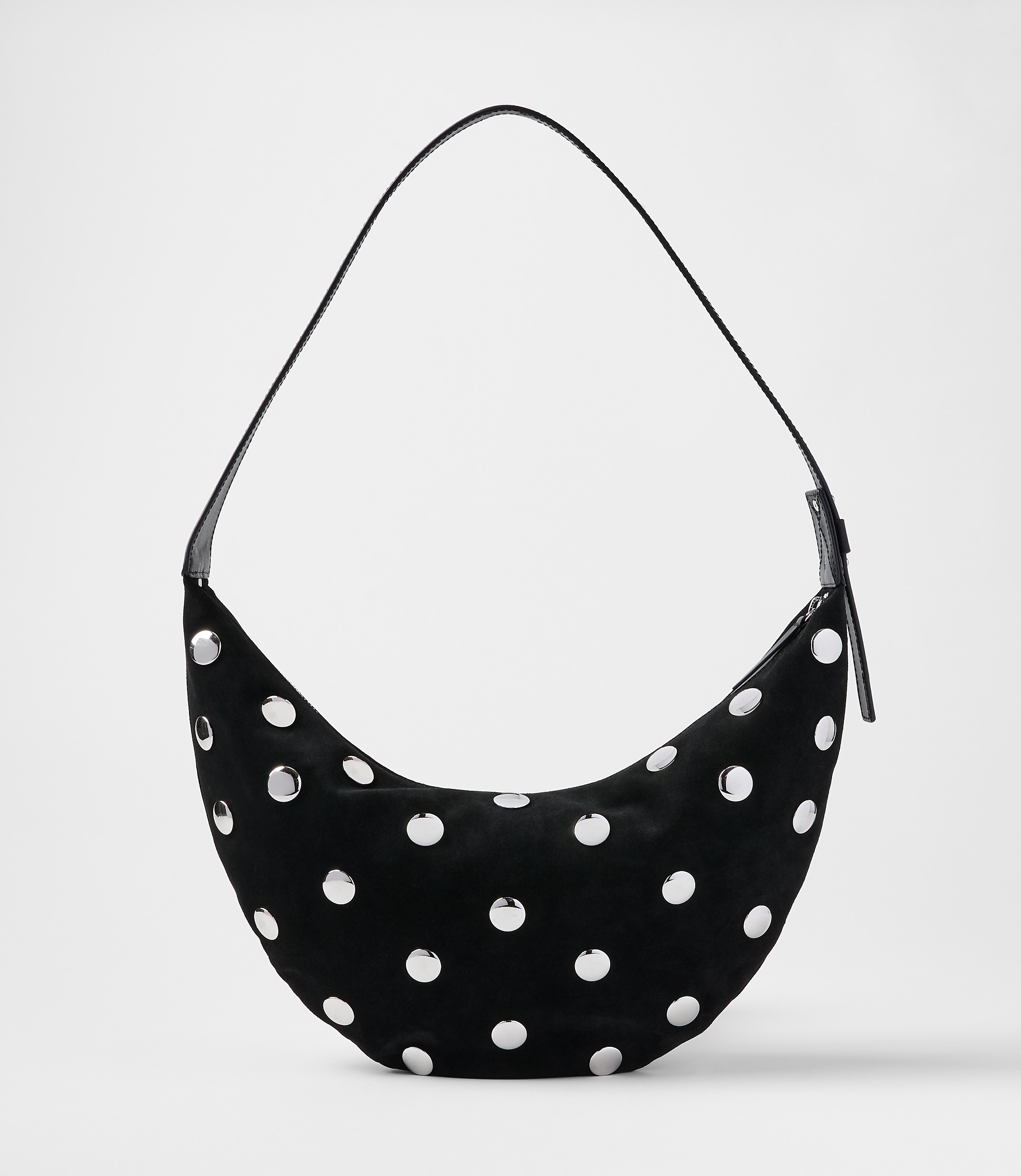Studded Suede Hobo Bag