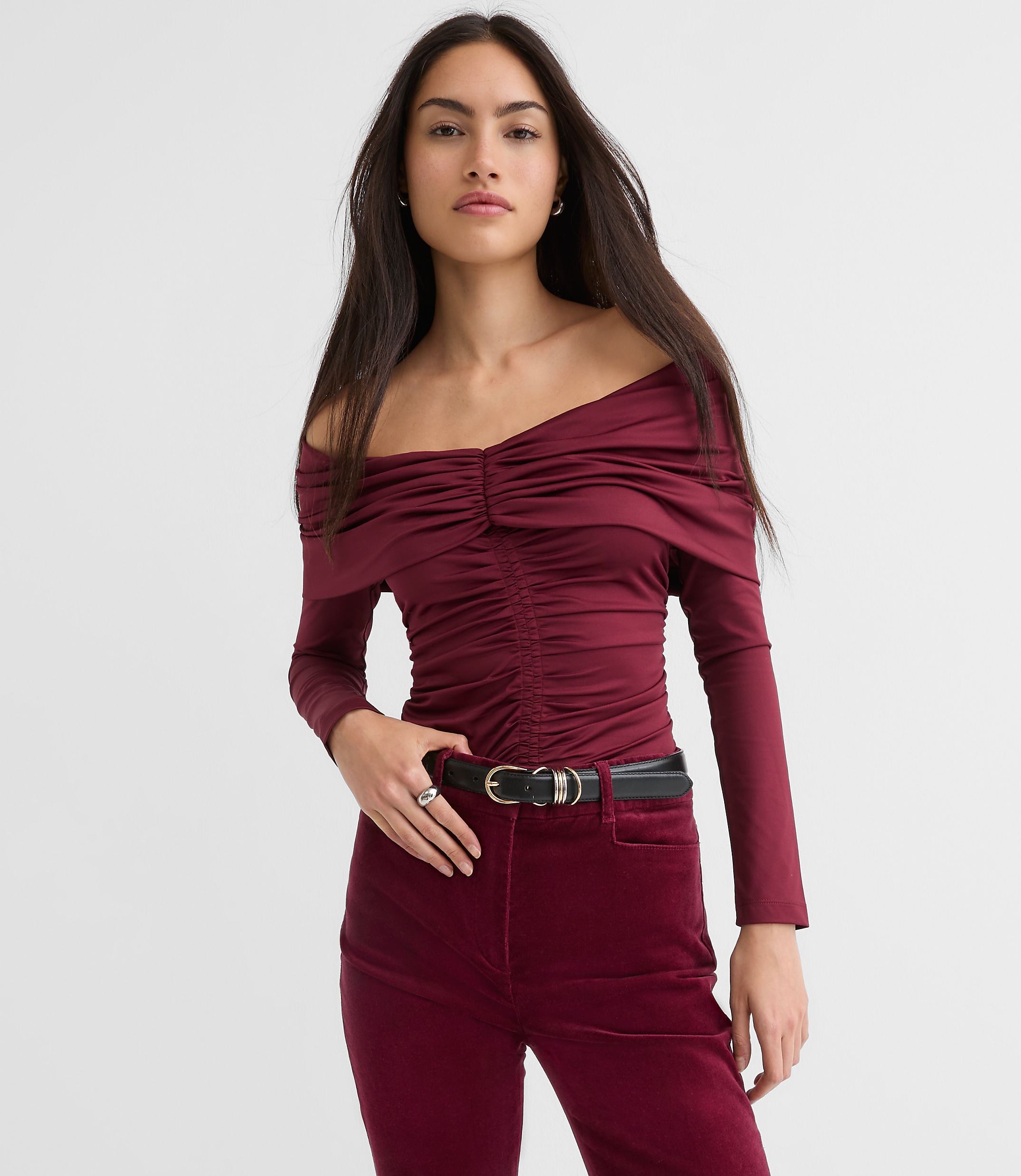 Ruched Off The Shoulder Top