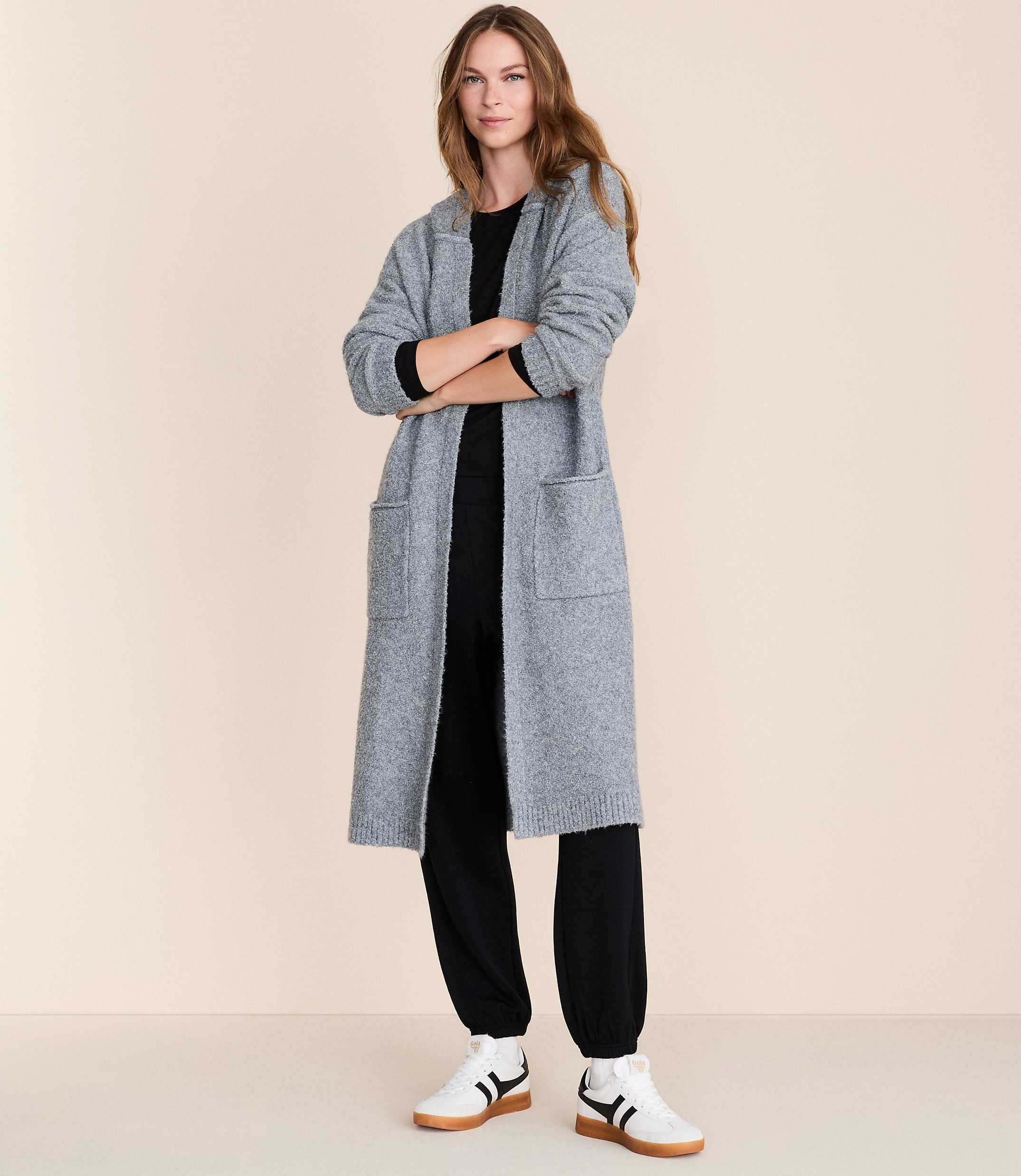 Petite Lou & Grey Boucle Hooded Maxi Cardigan