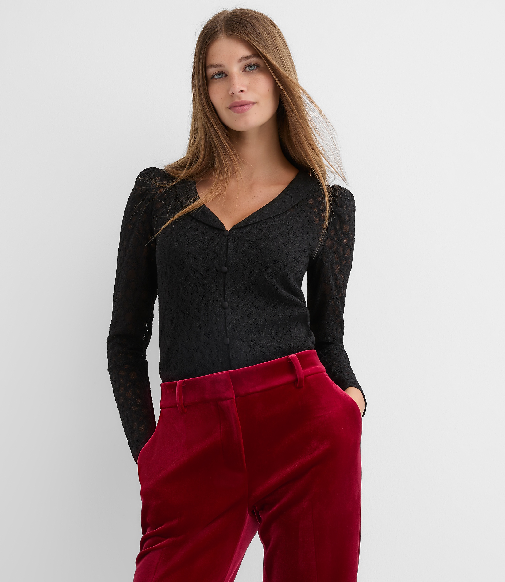 Lace Shawl Cardigan Top