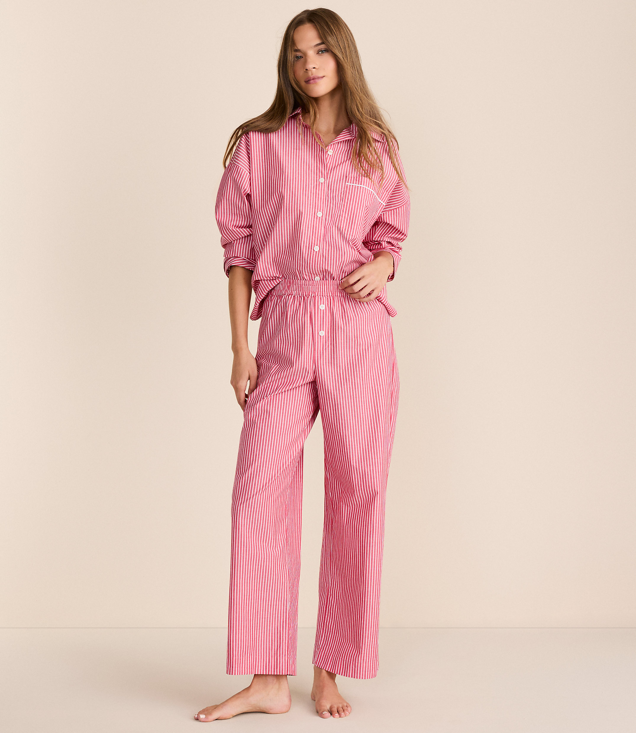 Striped Poplin Pajama Pants