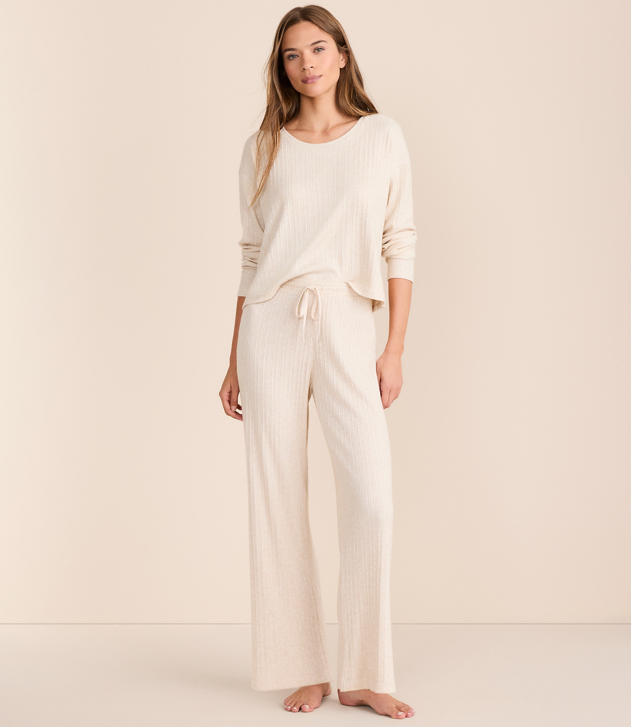 Lou & Grey Heathered Cozy Ribbed Pajama Set