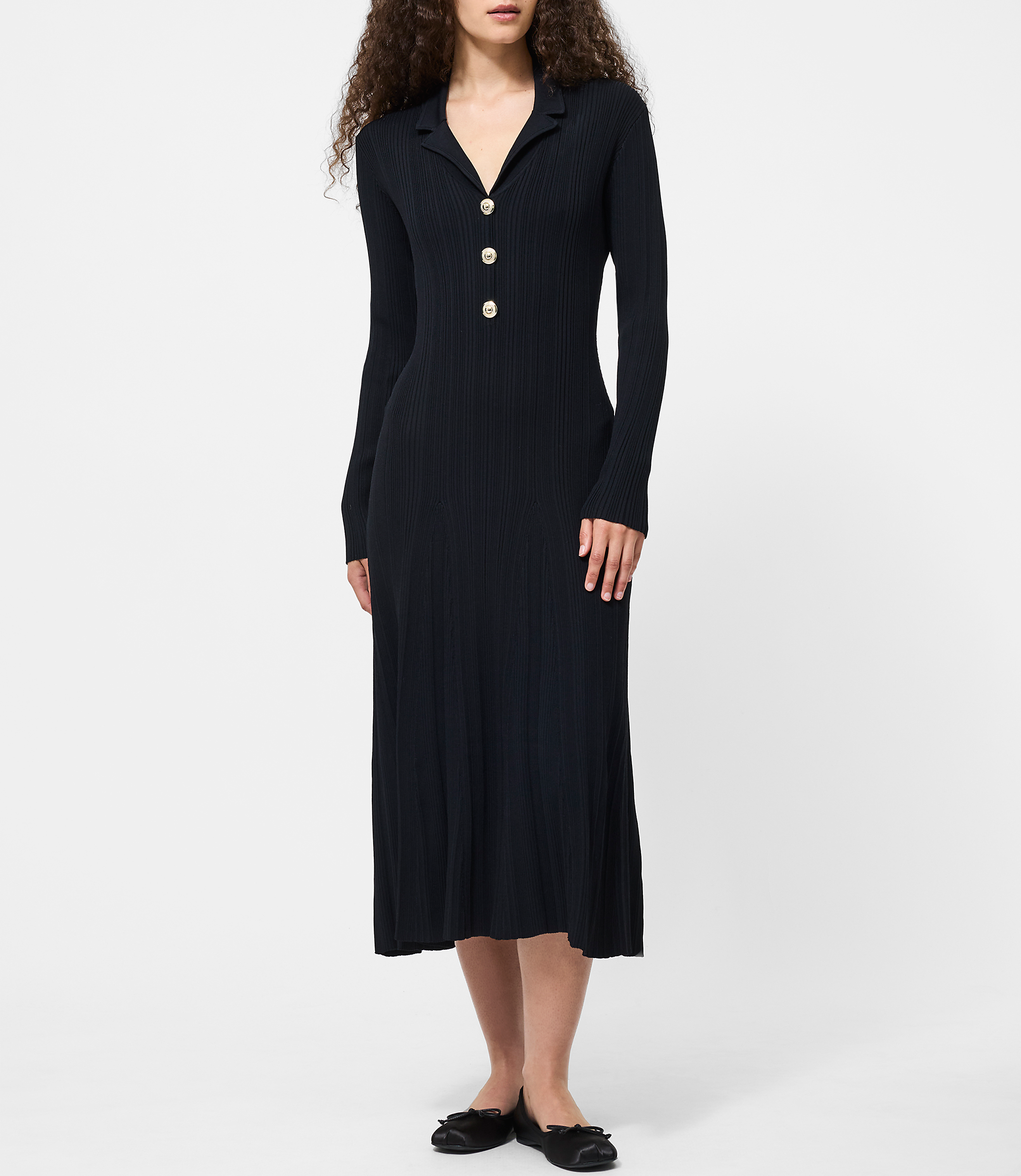 French Connection Crinkle Knit Maxi Dress
