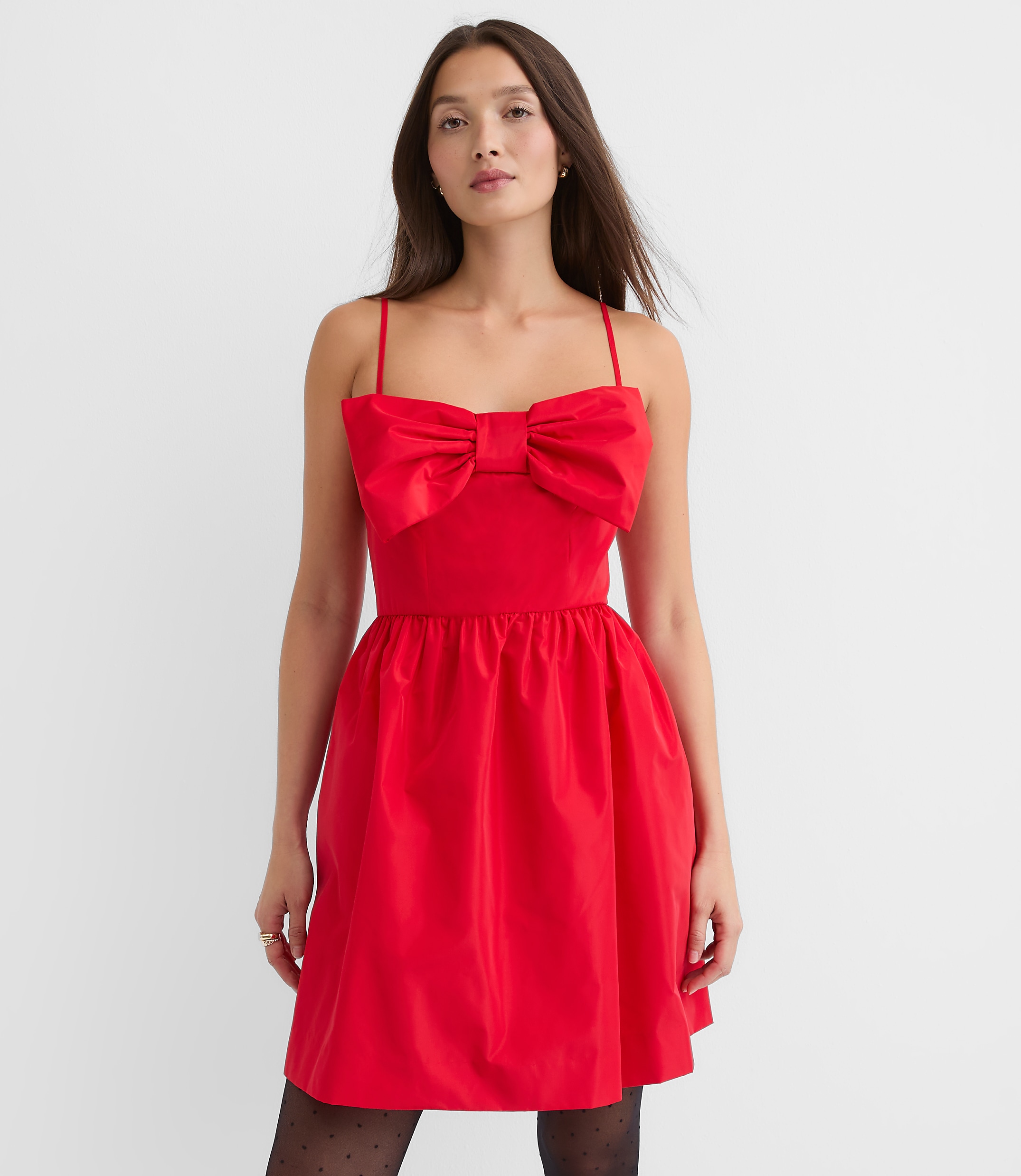 Petite Bow Strappy Mini Pocket Dress
