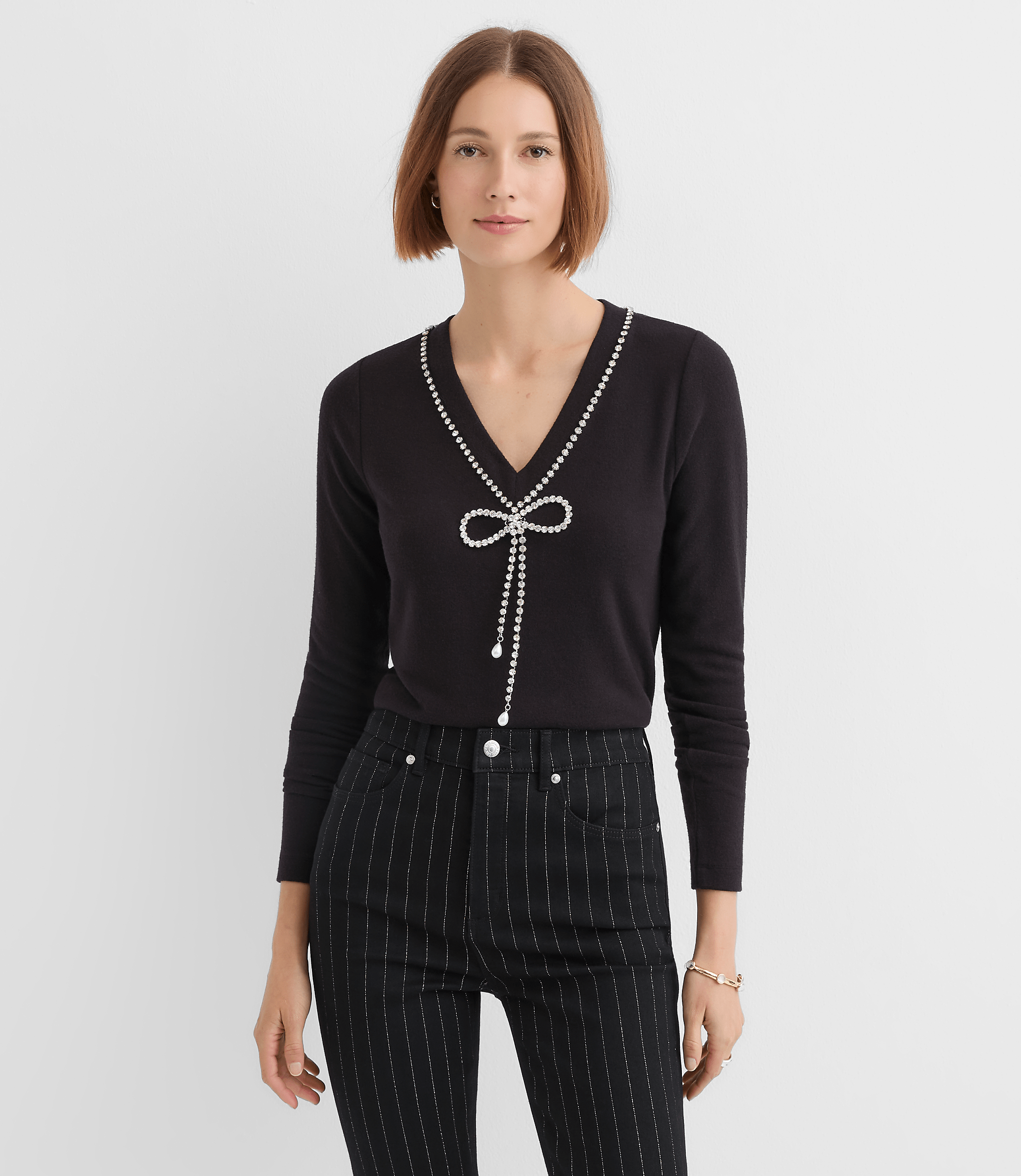 Reversible Jeweled Bow Top