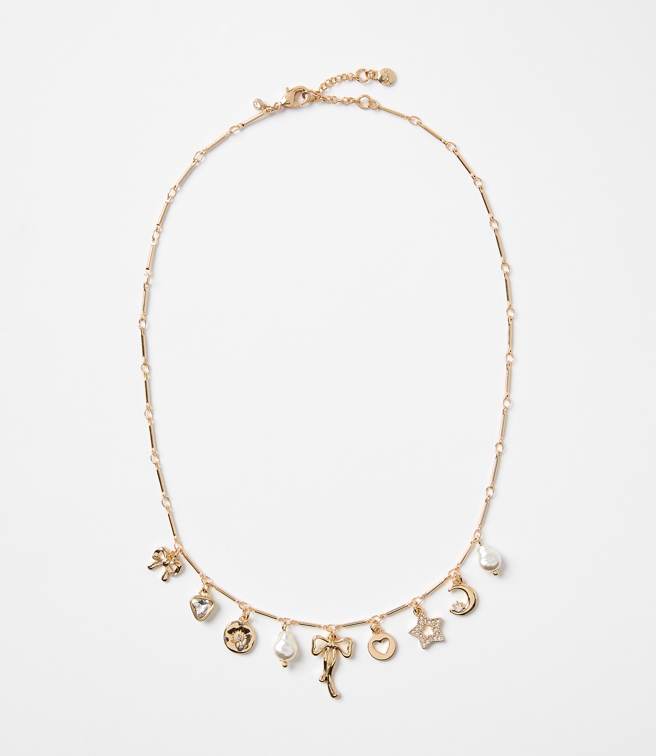 Mother Of Pearl Bow Charm Necklace