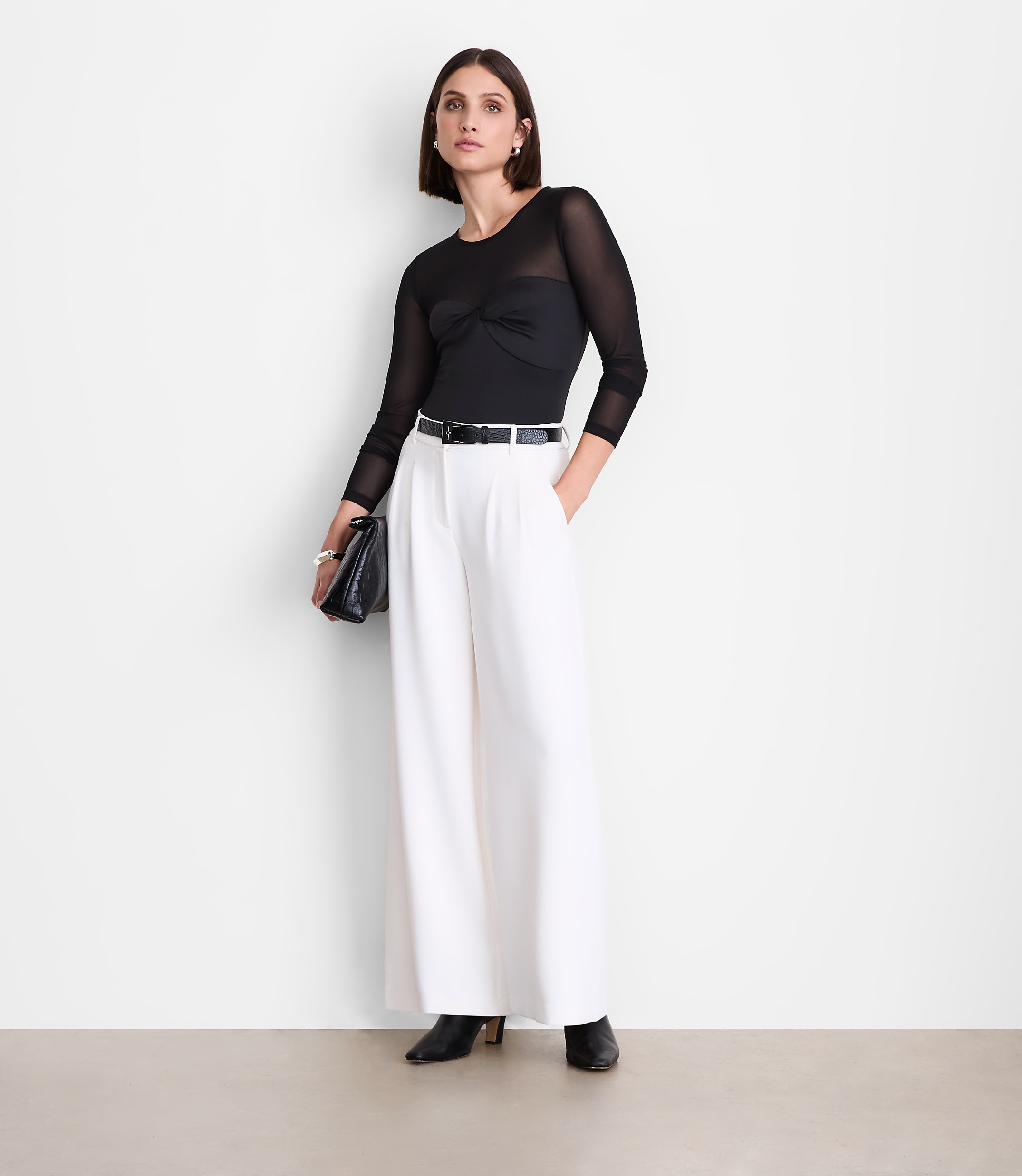 Petite LOFT Versa 360 Knit Mesh Top