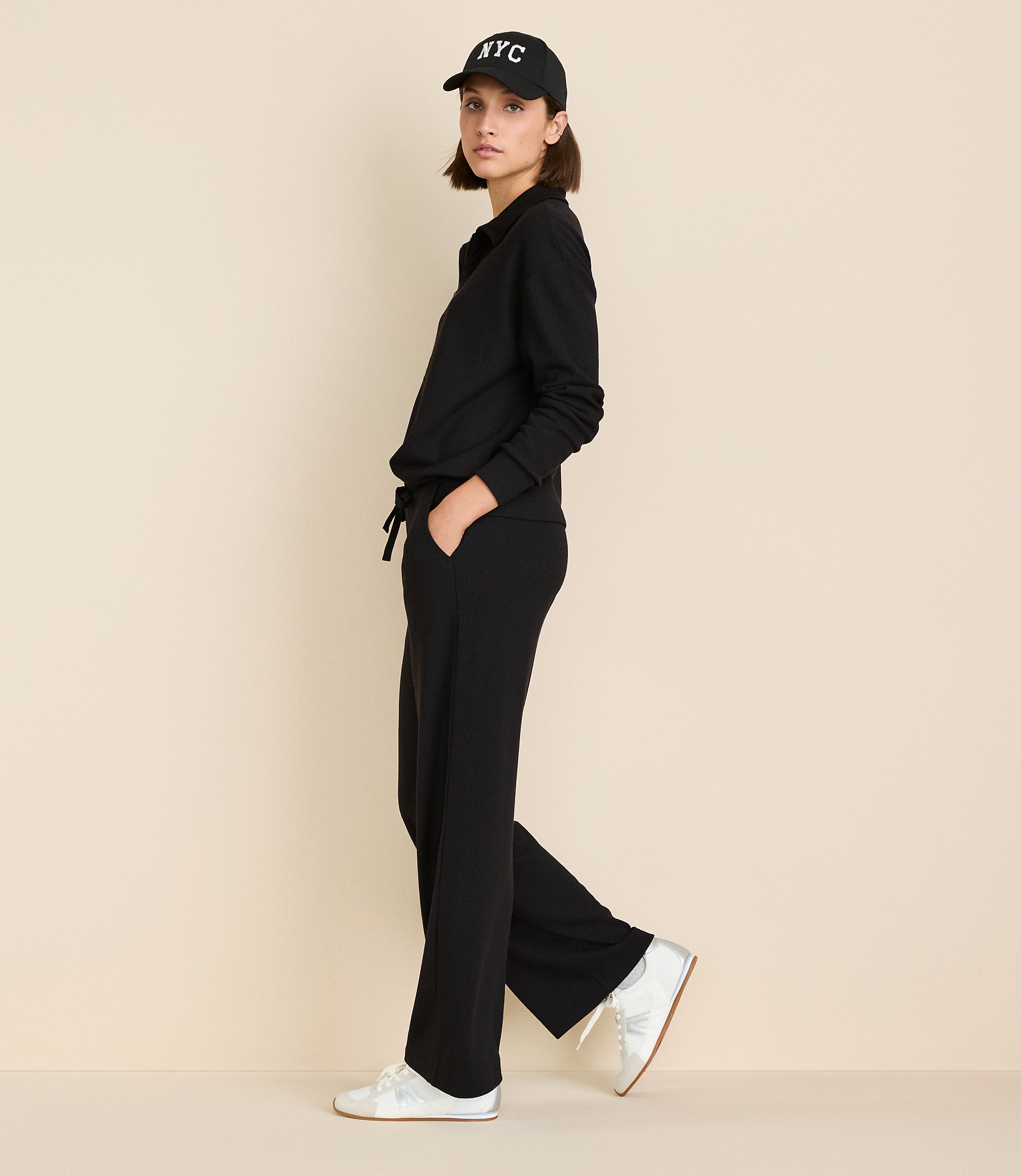 Petite Lou & Grey Upstate Waffle Wide Leg Pants